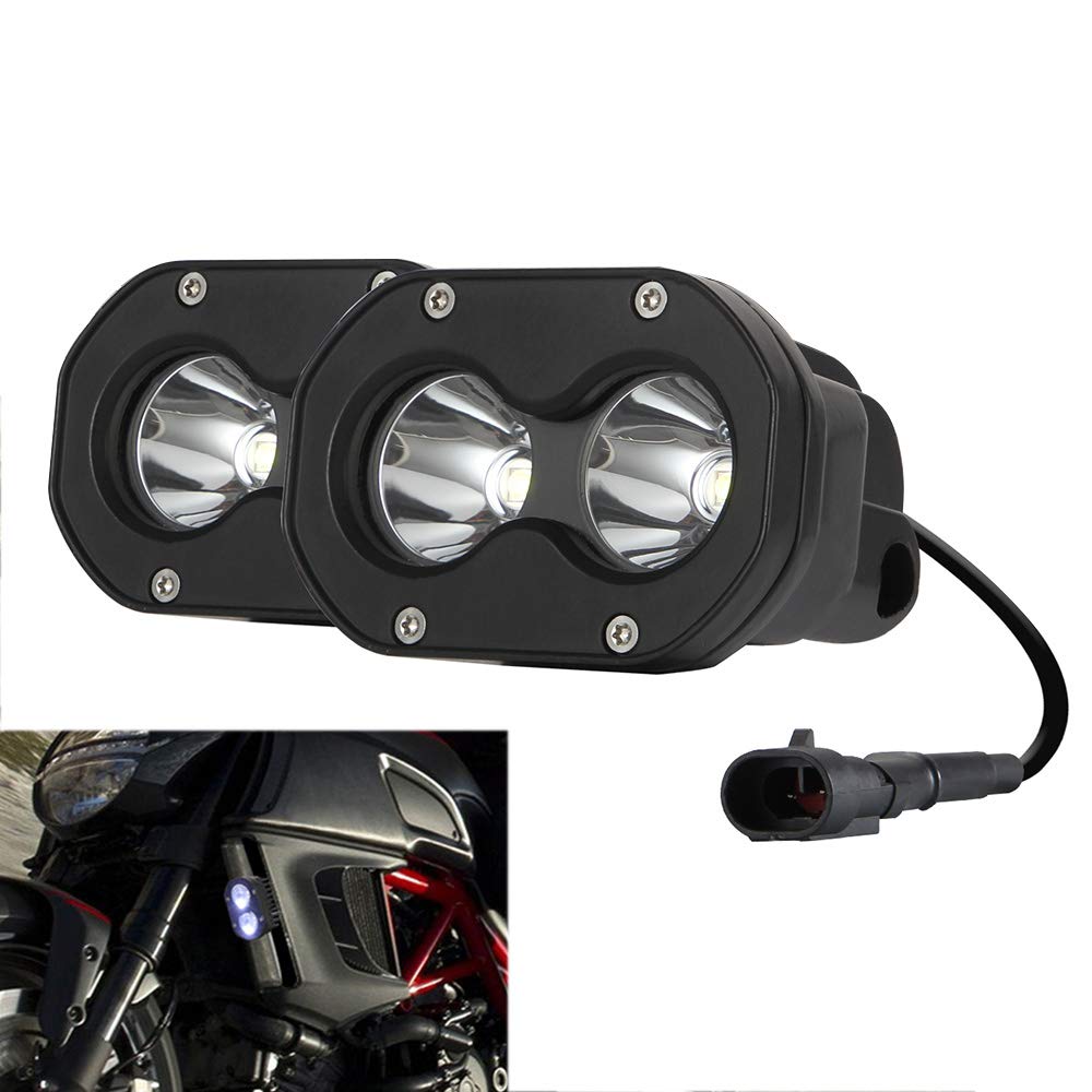 Fesjoy 3 Inch 60W LED Light Pods - Spot Beam Driving Lights for Motorcycle ATV Truck Tractor - Waterproof Fog Work Lights (2 Pack) - Perfect for Off-Roading, Night Driving & Emergency Lighting