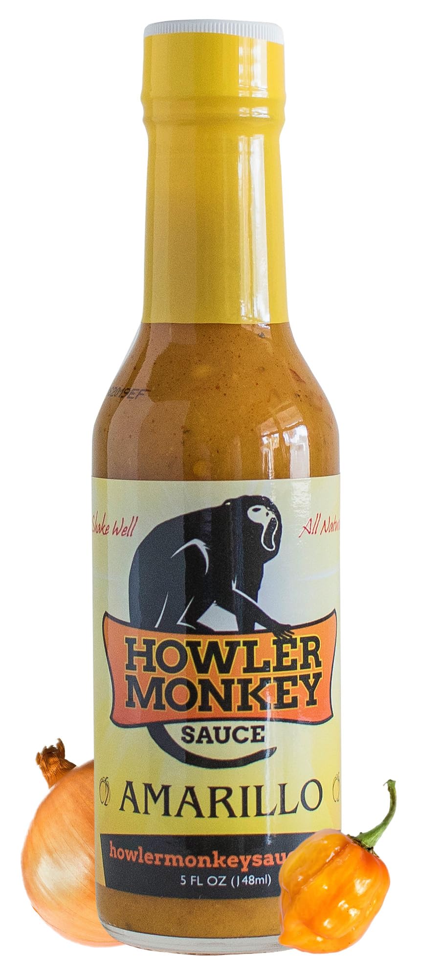 Howler Monkey Sauce Amarillo - Authentic Panama Hot Sauce - Gluten-Free, Keto-Friendly, Low Sodium, No Thickeners or Preservatives - 5oz Bottle - Perfect for Tacos, Wings & Grilling