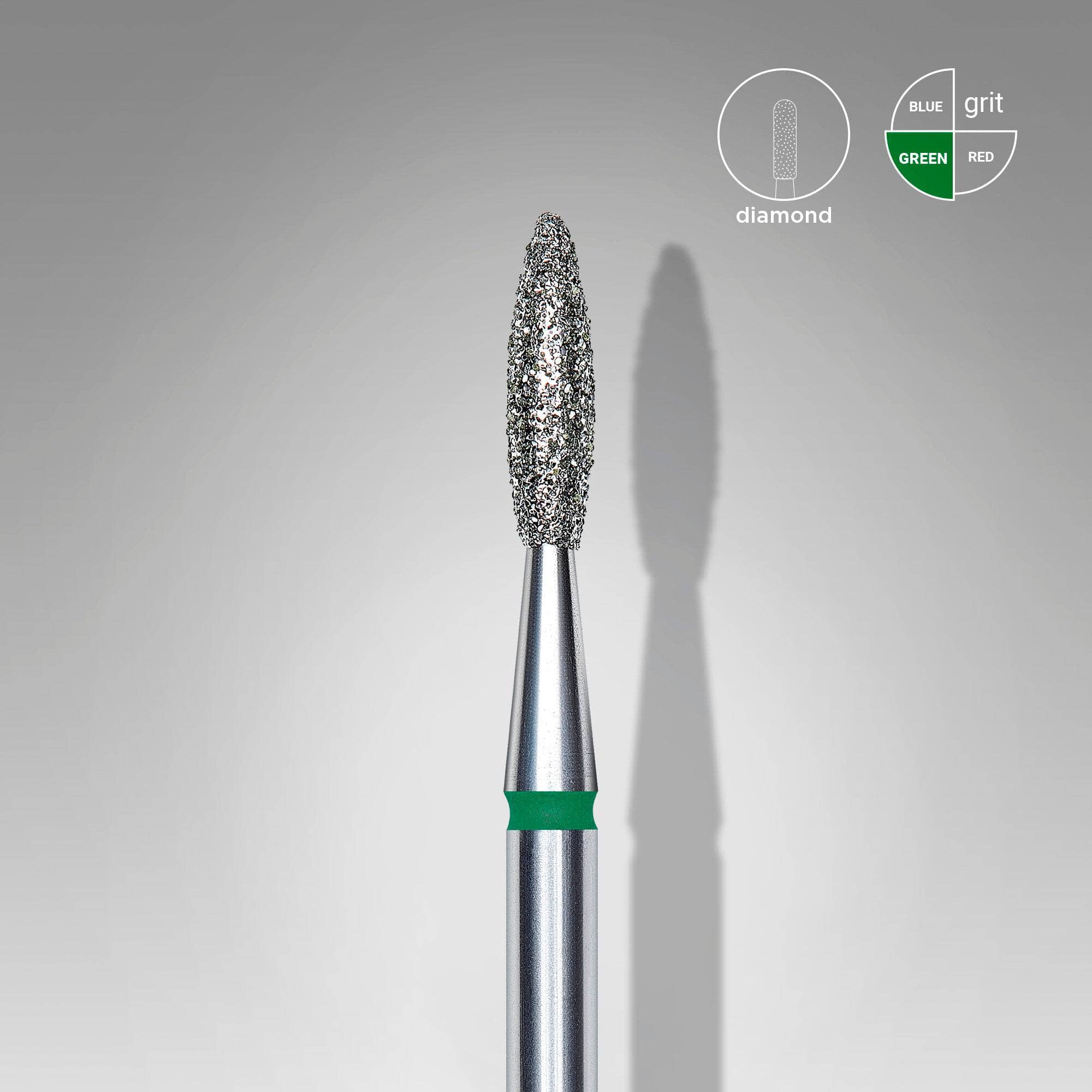 Staleks Diamond Nail Drill Bit - Flame Green 2.1mm for Professional Manicure & Pedicure | Perfect for Salon, Home Use & Nail Art Designs