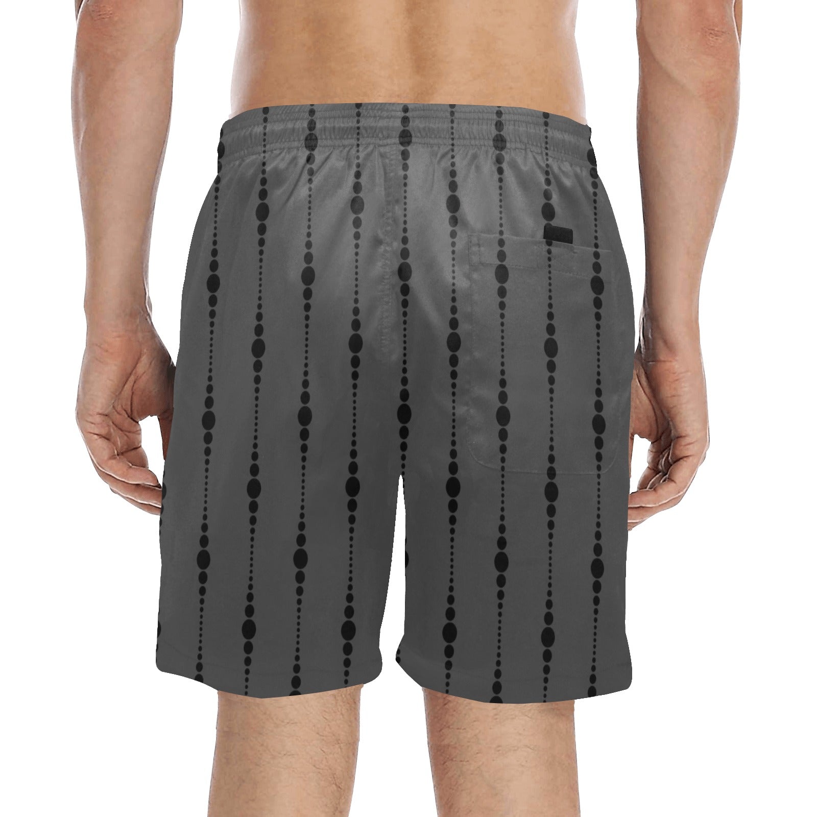 Men's Quick-Dry Grey and Black Beach Shorts - Lightweight Swim Trunks for Swimming, Surfing & Summer Vacation