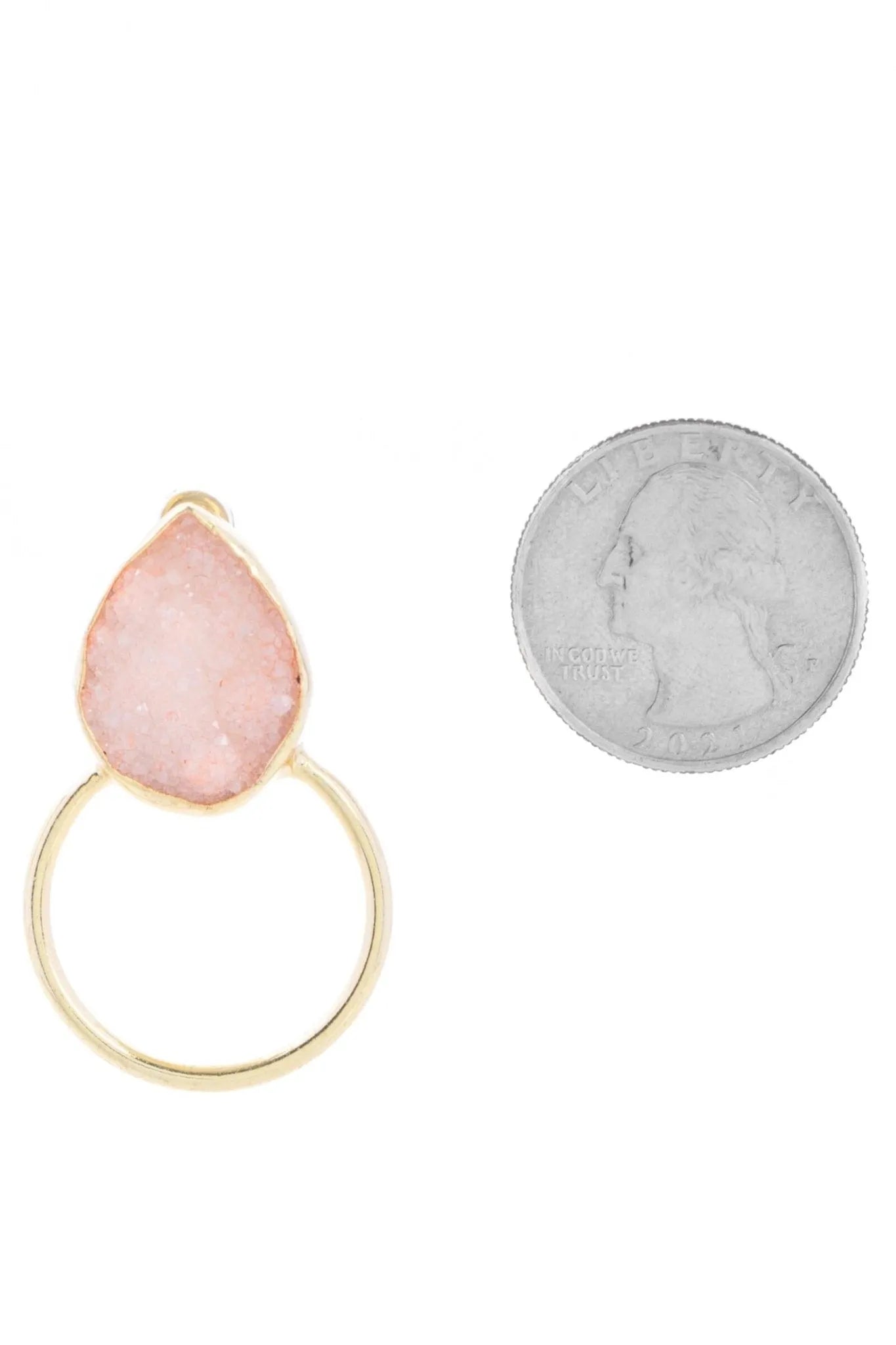 Boho Hoop Druzy Earrings for Women - Natural Stone Dangle Earrings, Handmade Boho Chic Jewelry - Perfect for Festivals, Parties & Everyday Wear