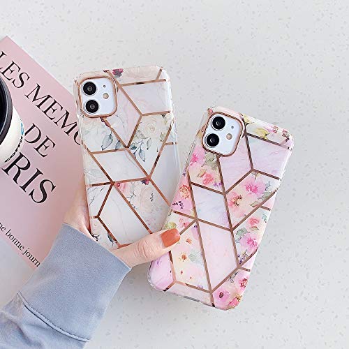 Gold Foil Floral Phone Case for iPhone 11/11 Pro/11 Pro Max & iPhone 12/12 Pro/12 Pro Max - Slim Protective Cover with Cute Fashion Design (Yellow) | Perfect Gift for Women Girls, Everyday Use & Special Occasions