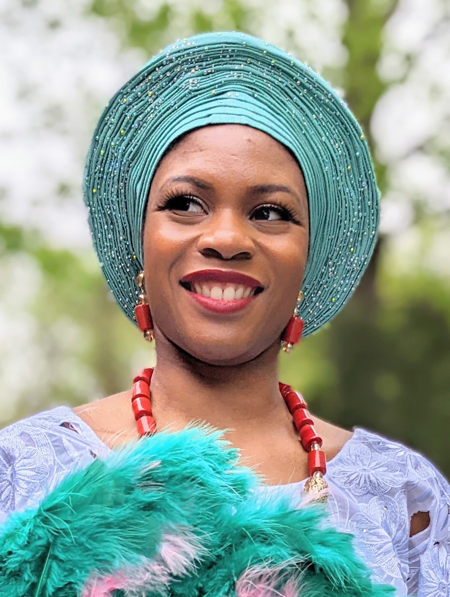 Adjustable Pre-Tied Light Green Oghogho African Aso Oke Head Wrap Hat - Elegant Autogele for Women - Perfect for Weddings, Parties & Cultural Events