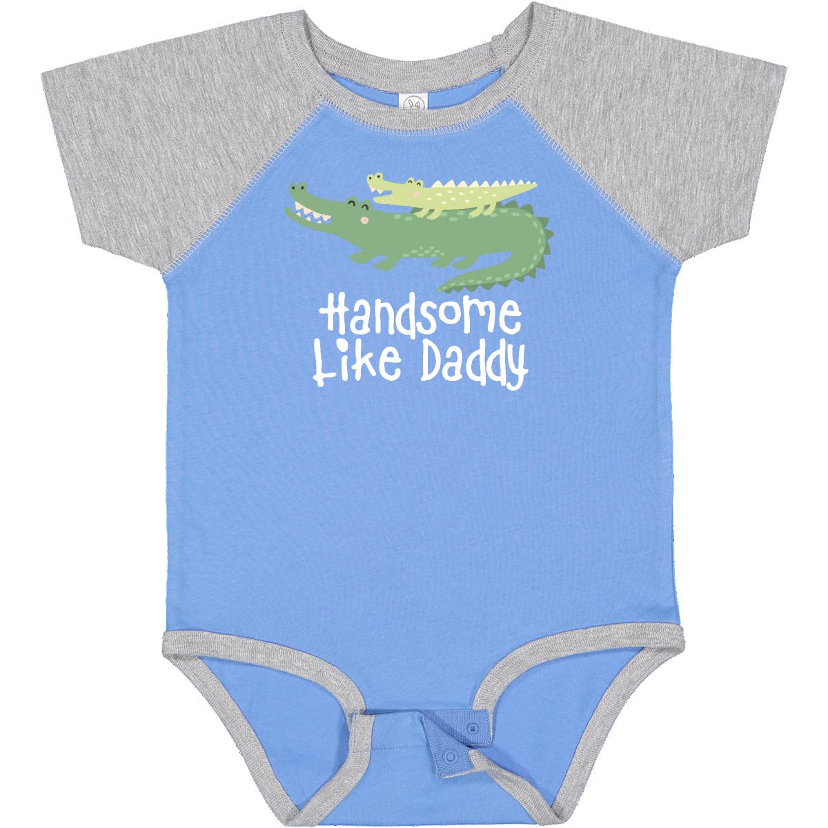 Inktastic Alligator Handsome Like Daddy Baby Boy Bodysuit - Cute Outfit for Newborns, Infants & Toddlers - Perfect for Family Photos, Birthdays & Everyday Wear