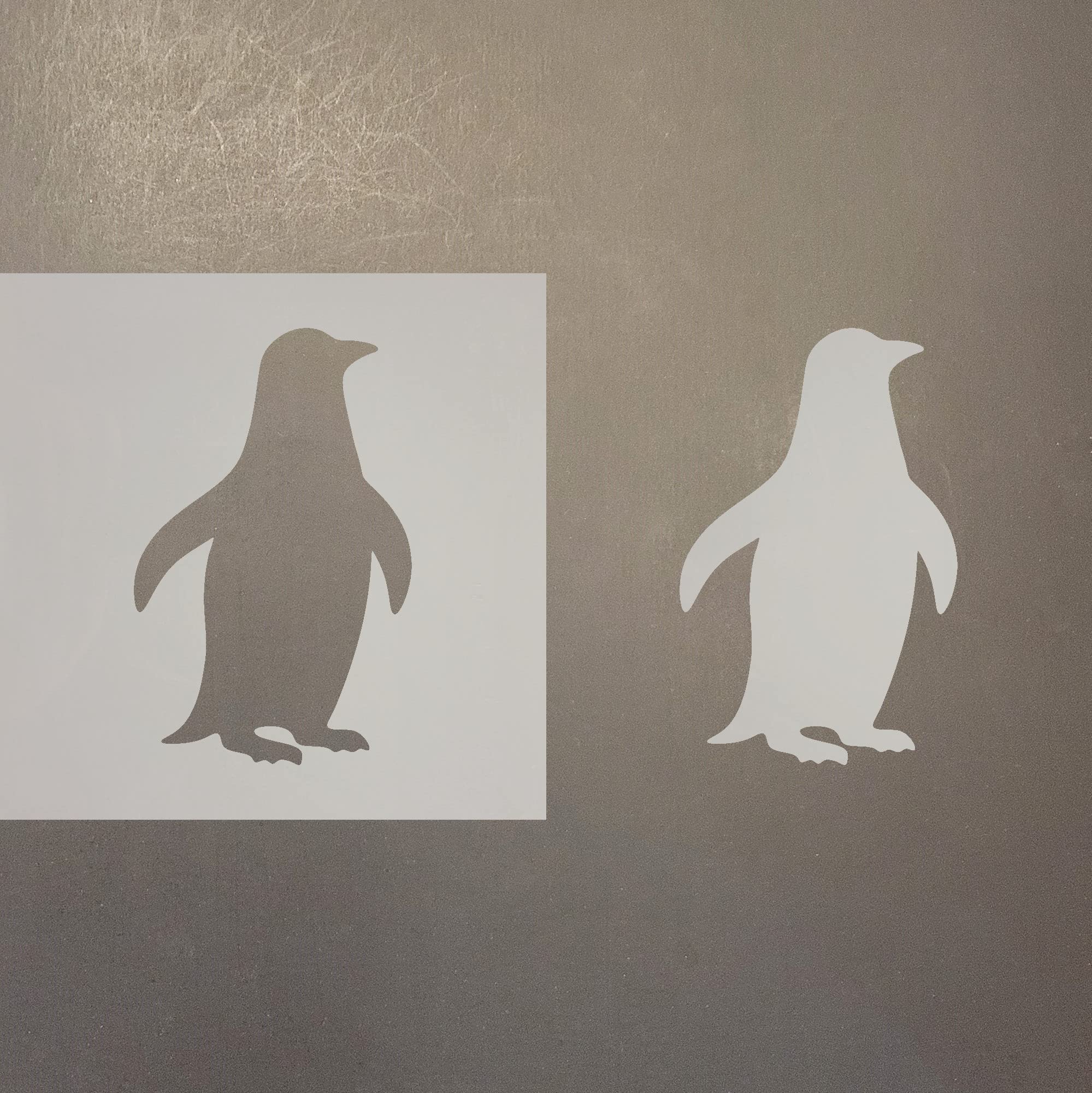 Penguin Reusable Mylar Stencil for Art & Craft - 4 Inch DIY Scrapbooking, Painting, Wood Burning & Home Decor Projects