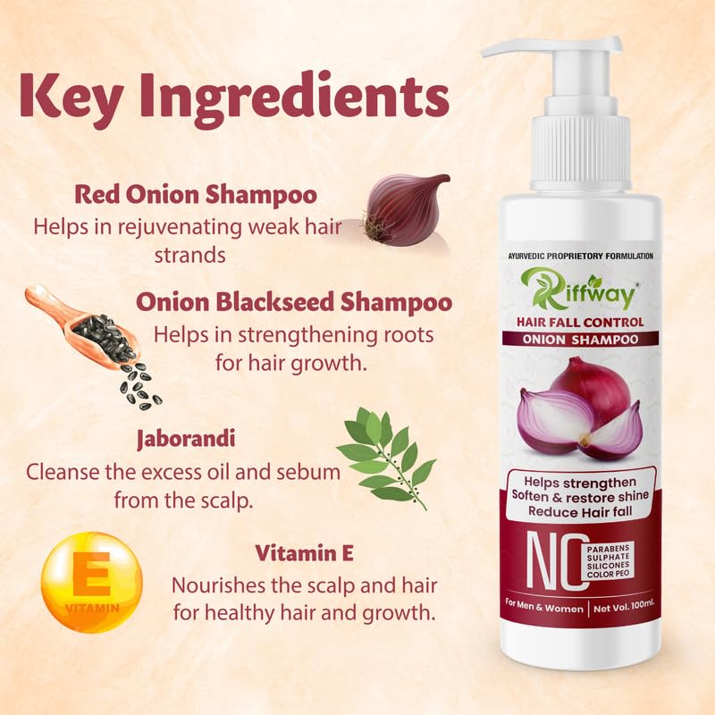 Fasczo Onion Hair Growth Shampoo for Men & Women - Strengthens Hair, Reduces Hair Fall & Adds Shine | Sulfate-Free, Natural Ingredients for Thicker, Healthier Hair | Perfect for Daily Use & Scalp Care