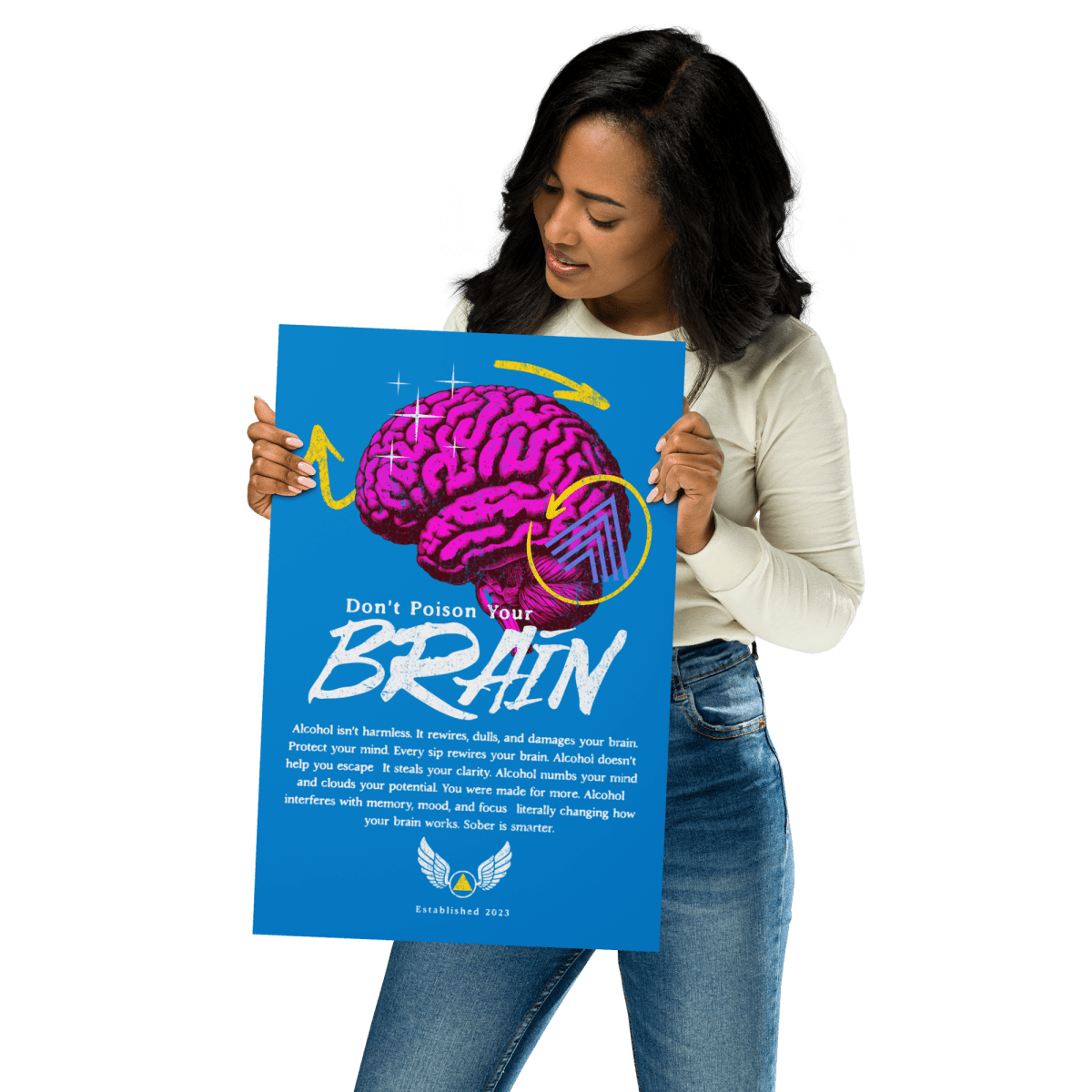 Don’t Poison Your Brain - Educational Science Poster for Classroom & Home | Mental Health Awareness Wall Art for Students & Teachers