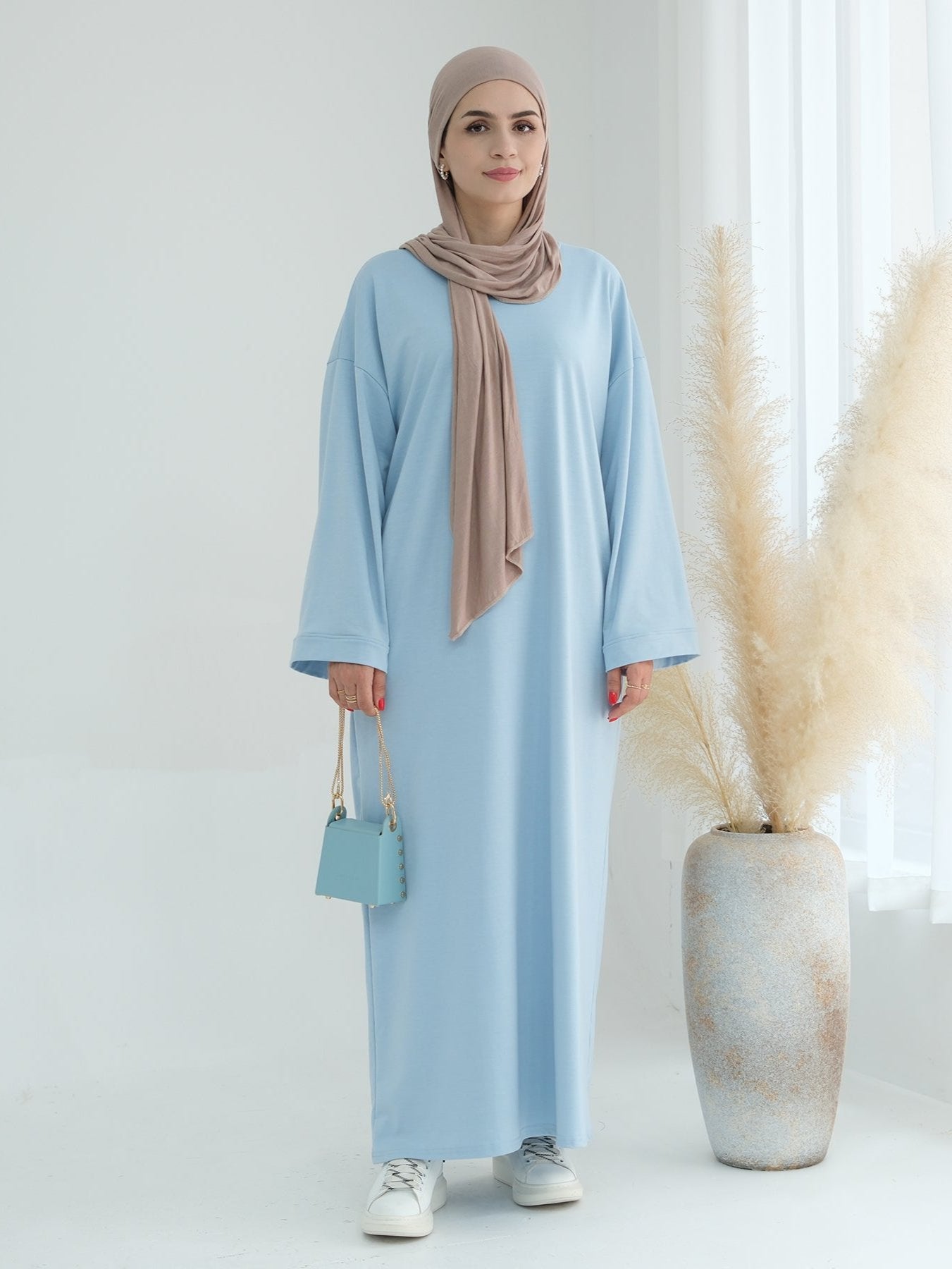 Ava Knit Maxi Dress for Women - Soft & Comfortable Long Flowy Dress in Blue | Perfect for Summer, Beach, Parties & Casual Wear