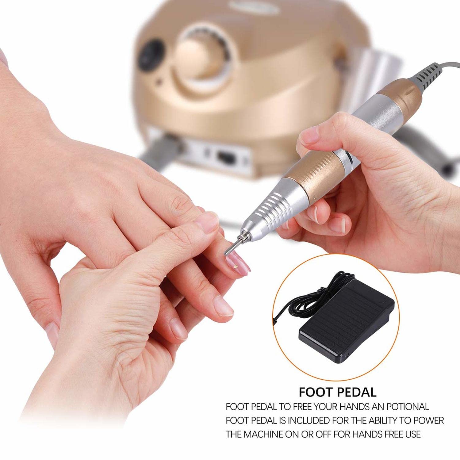 Professional Manicure & Pedicure Nail Drill Kit - Electric Nail File for Salon & Home Use - Perfect for Gel, Acrylic Nails & Nail Art
