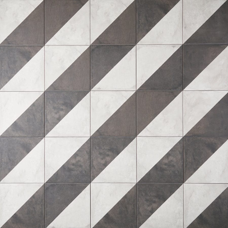 Neds Beach Encaustic Look Square Tile - Premium Porcelain Floor and Wall Tile for Bathroom, Kitchen, and Living Room Decor