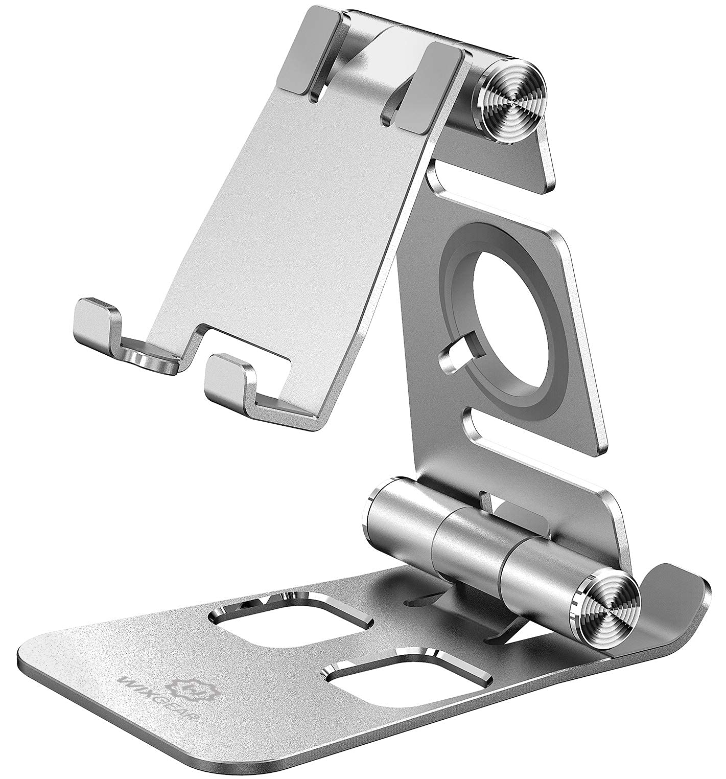 WixGear 3-in-1 Foldable Aluminum Phone Stand, Tablet Stand & Apple Watch Holder with Anti-Slip Base - Perfect for Desk, Office, Home, and Travel Use