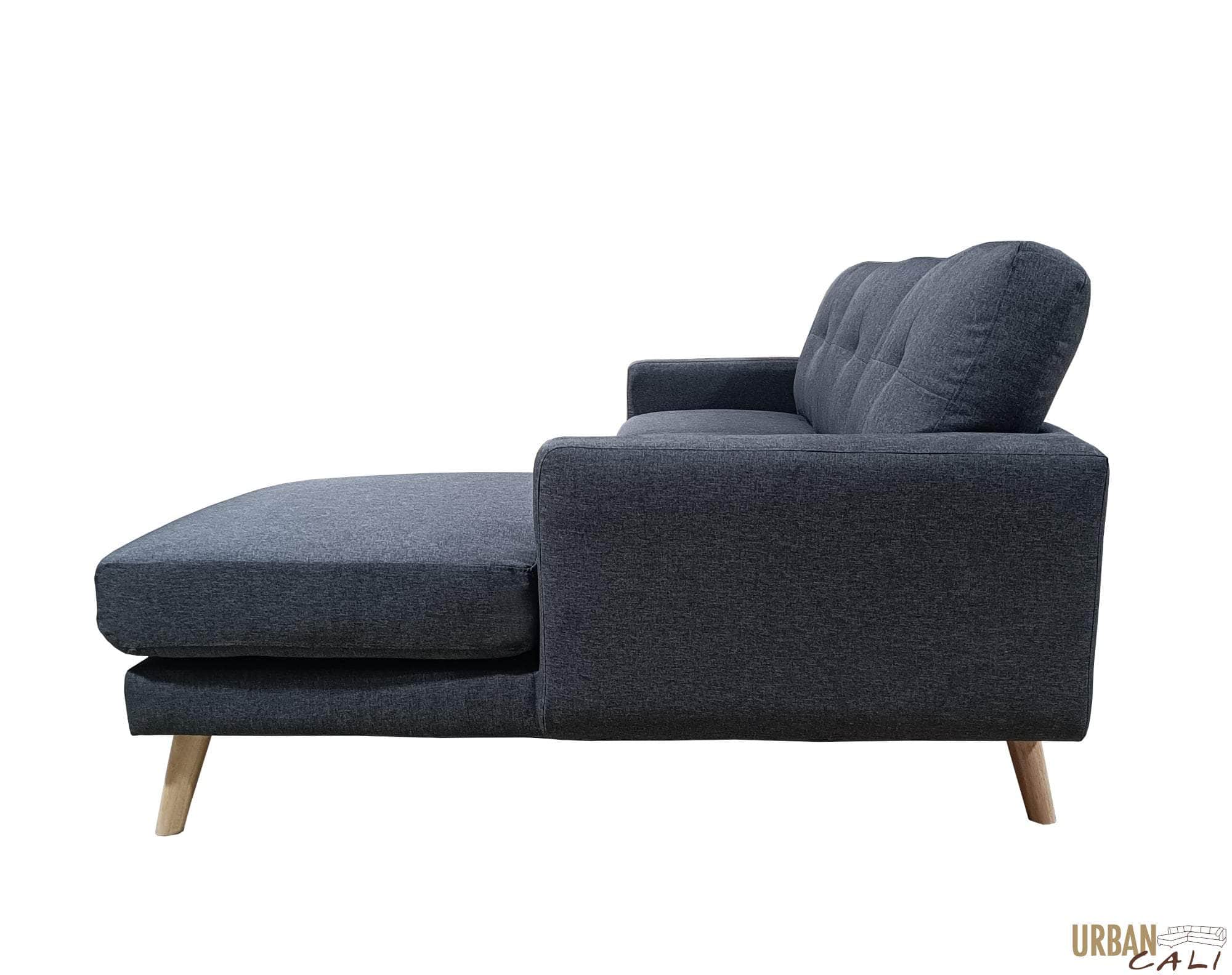 San Marino 87.75 Inch Wide Tufted Linen Sectional Sofa - 2 Color Options | Modern Living Room Furniture for Small Spaces & Apartments
