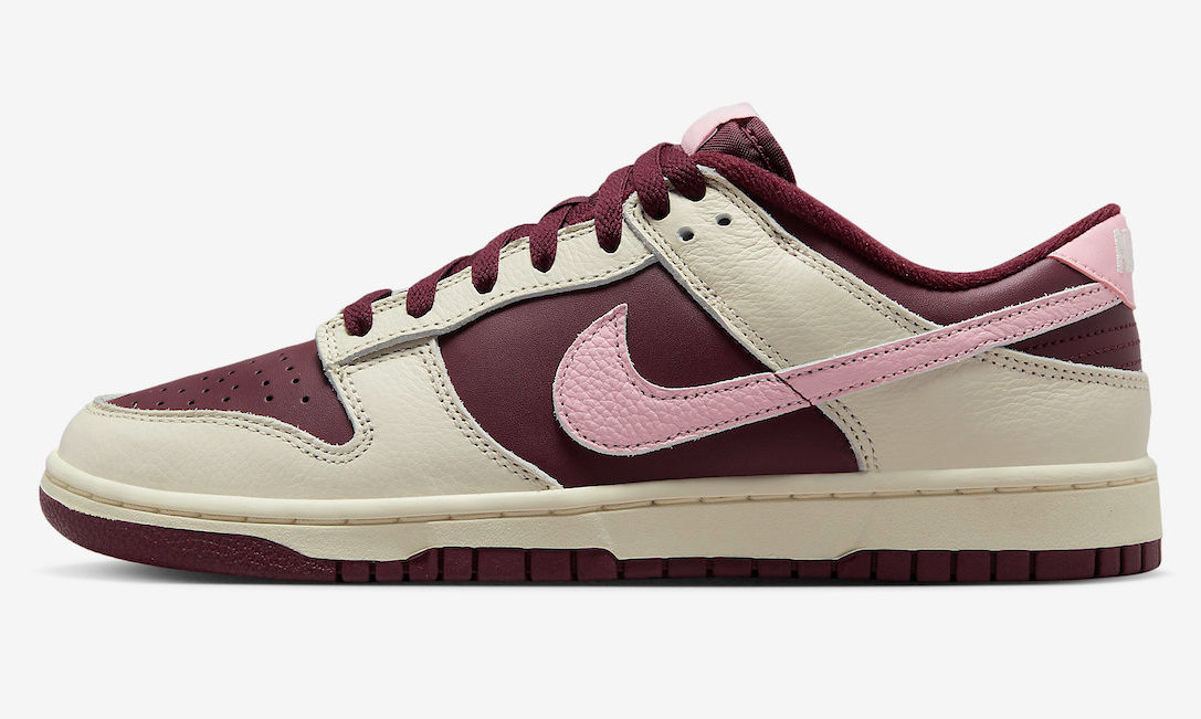Nike Men's Dunk Low Retro RPM Sneakers - Pale Ivory / Medium Soft Pink / Night Maroon - Casual Streetwear & Skateboarding Shoes for Men