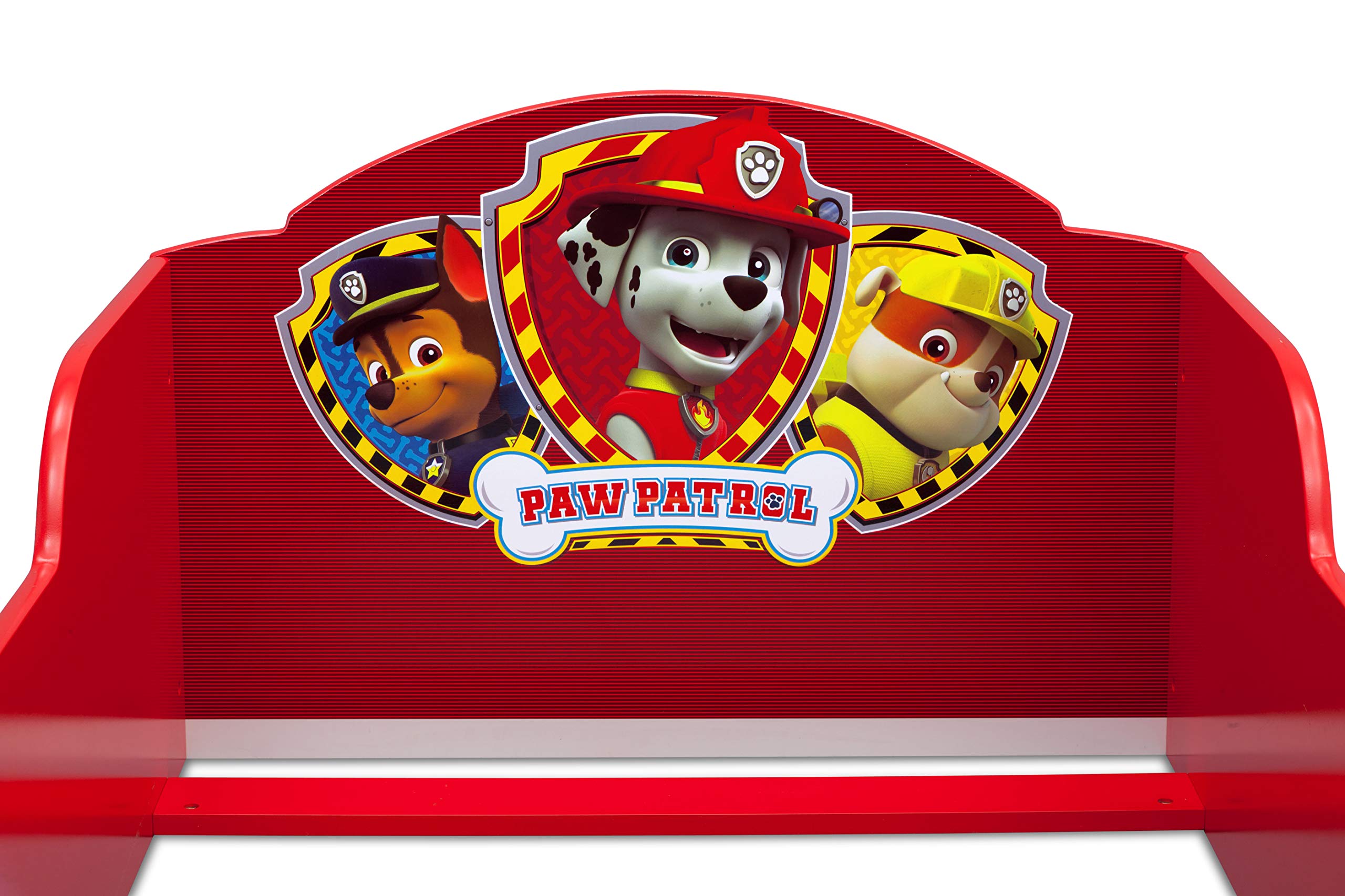 Delta Children Wood Toddler Bed with Nick Jr. PAW Patrol Design & Serta Perfect Slumber Dual-Sided Mattress - Eco-Friendly Recycled Fiber Core | Safe Sleep Solution for Kids' Bedroom & Nursery Decor