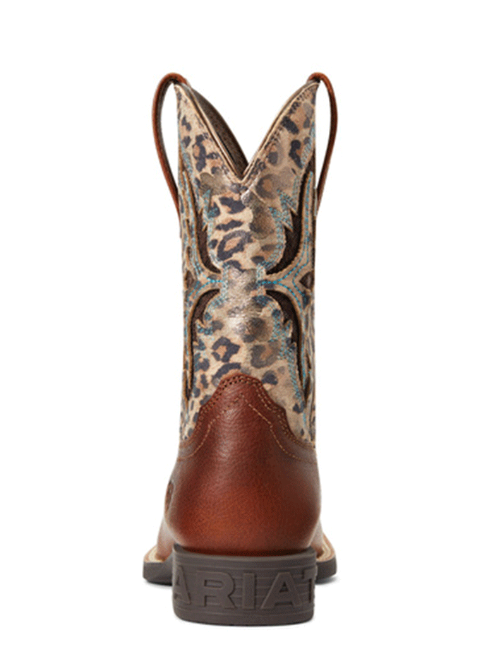 Ariat 10040258 Youth Koel VentTek Western Boot - Metallic Leopard & Spiced Cider - Breathable & Comfortable Cowgirl Boots for Riding, Rodeo & Western Fashion