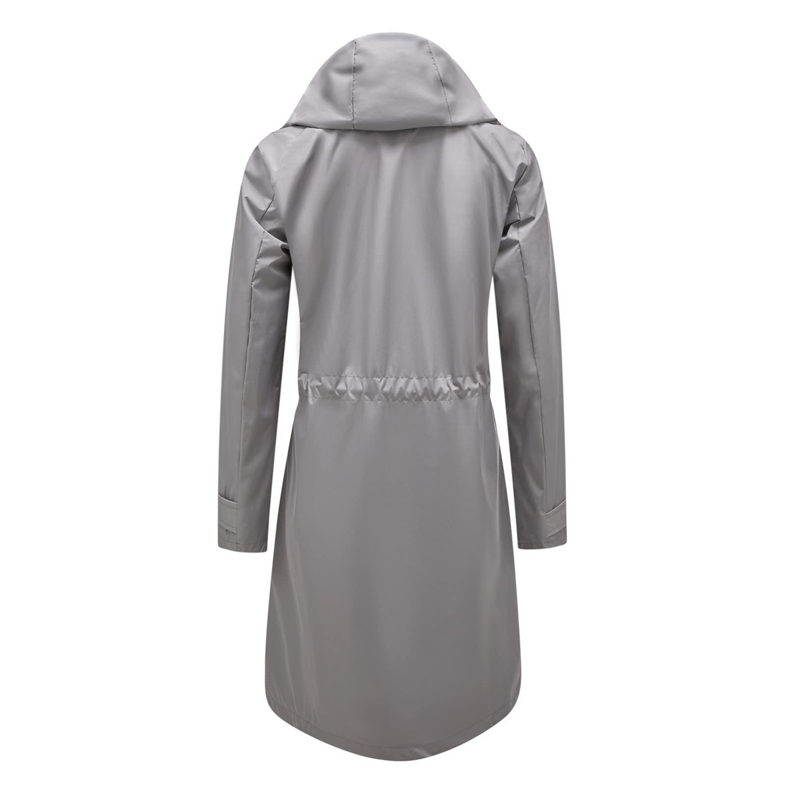 Vickyleb Women's Lightweight Waterproof Rain Jacket with Hood - Windproof Active Outdoor Trench Coat for Hiking, Travel & Commuting - Plus Size Raincoat for Women & Girls