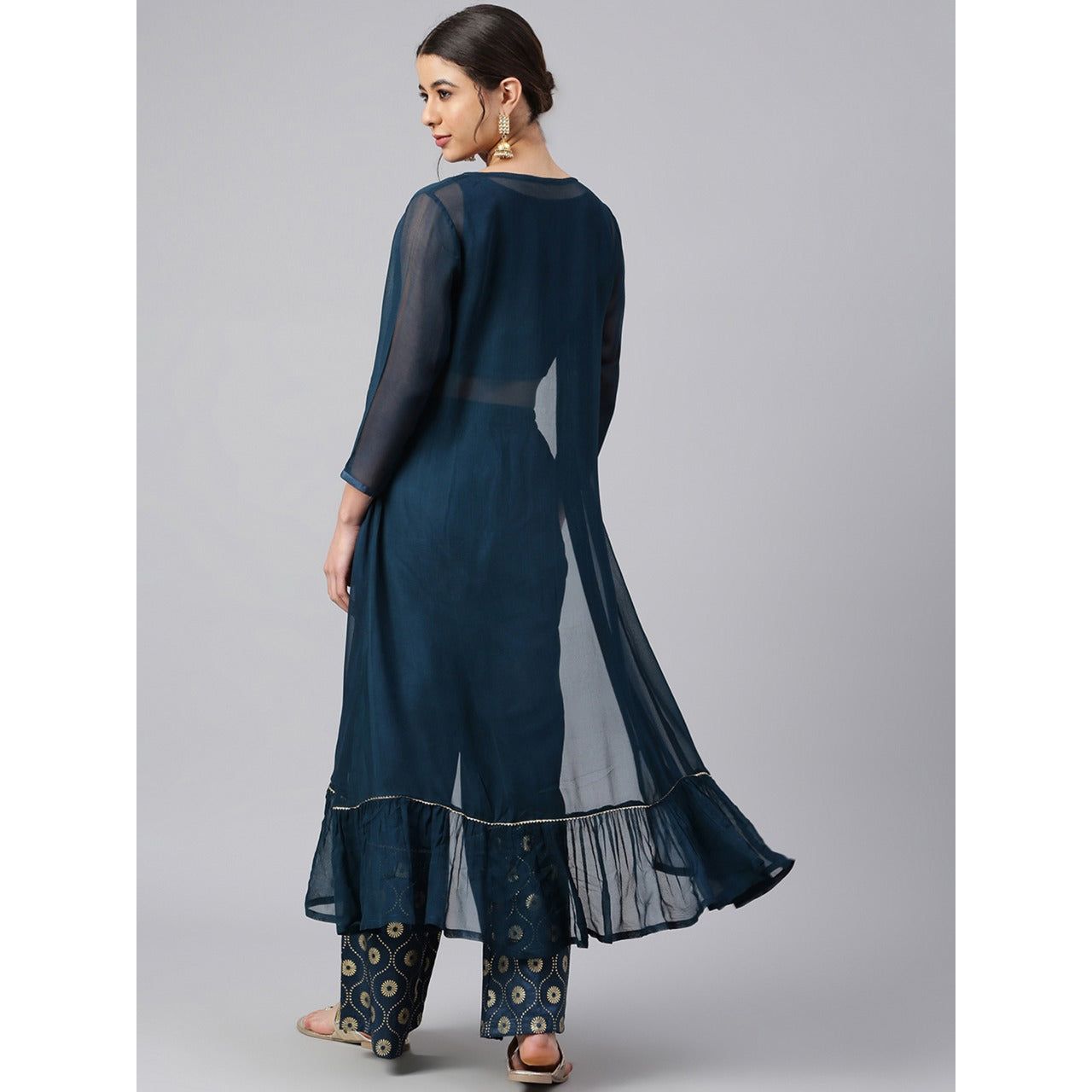 Stylish Women's 3-Piece Outfit Set - Flowy Palazzo Pants, Chic Crop Top & Fashionable Jacket | Casual Wear, Office Attire & Evening Occasions