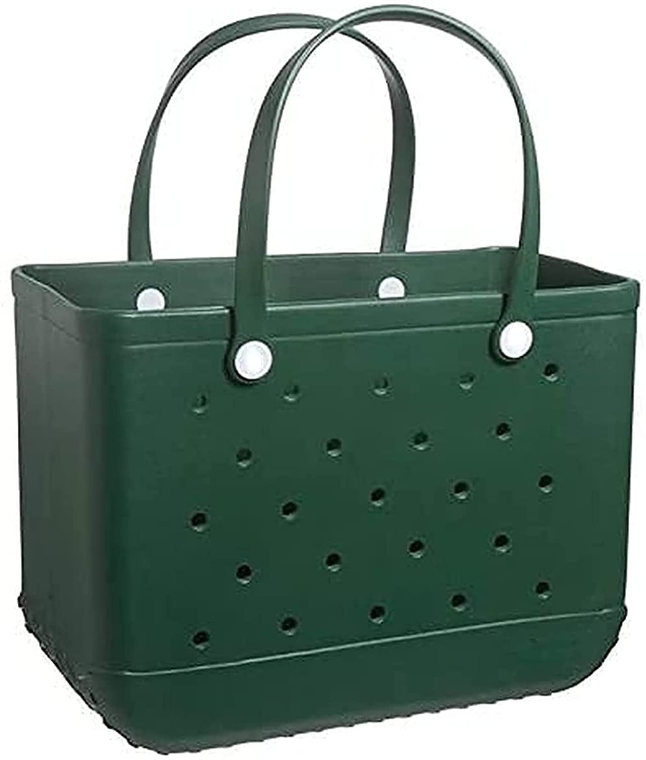 Oversized Waterproof EVA Beach Bag - Sandproof & Washable Travel Tote for Outdoor, Sports, Pool & Vacation | Portable Durable White Tote (25