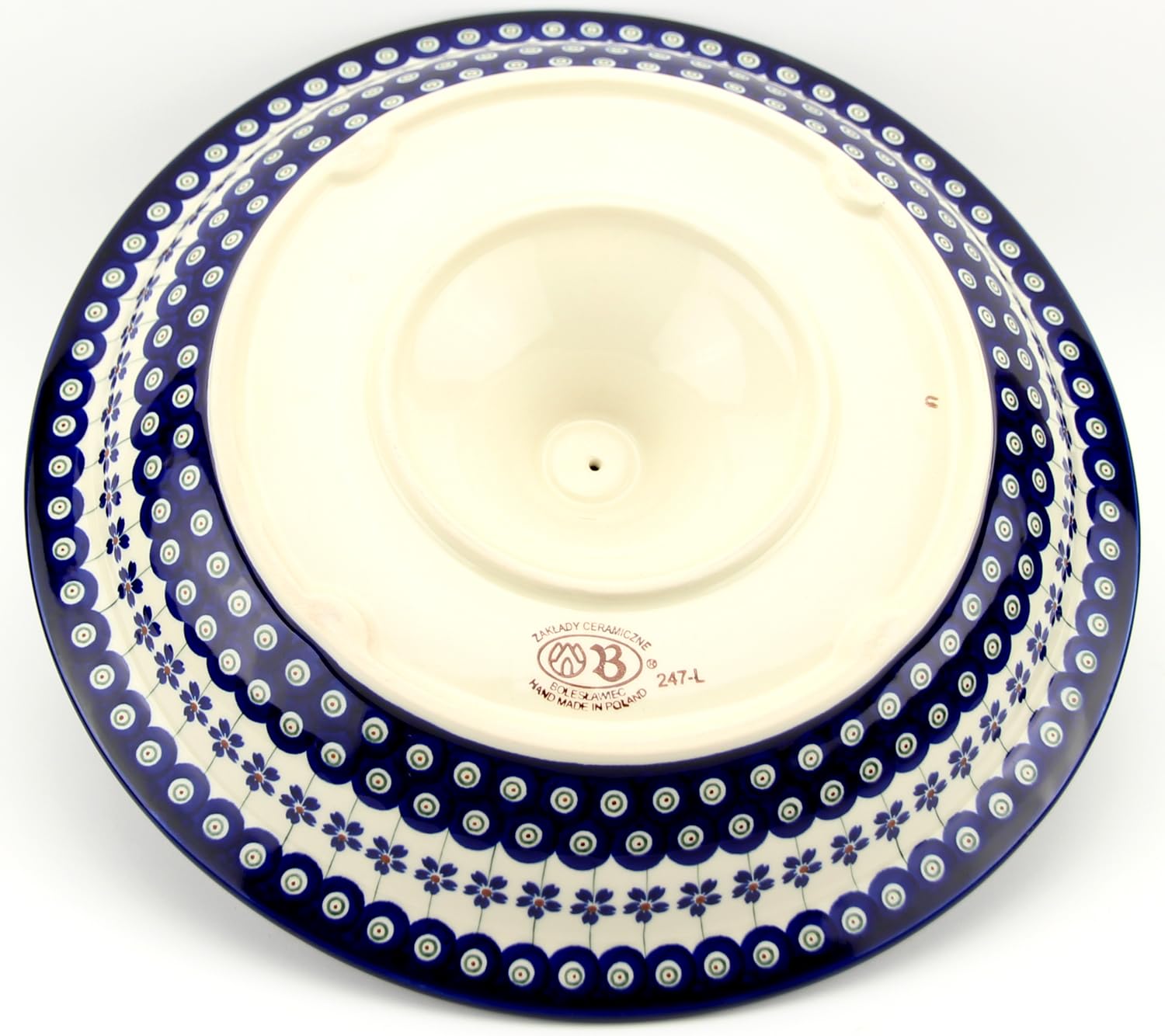 Handmade Polish Pottery Extra Large Fruit Bowl - Ceramic Serving Bowl for Vegetables, Fruits & Party Snacks - Elegant Centerpiece for Dining Table & Entertaining - Perfect Housewarming Gift & Home Decor