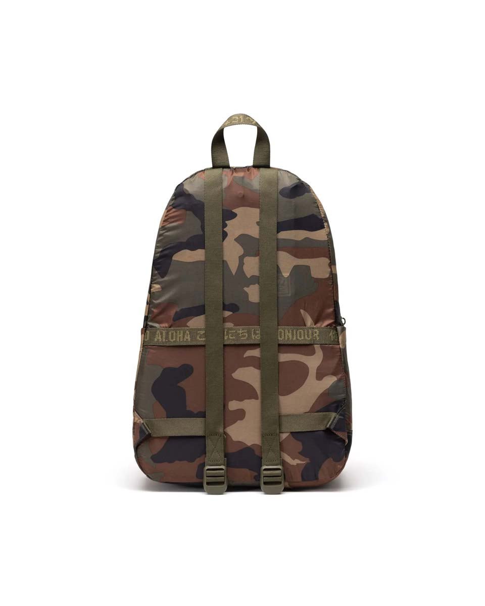 Herschel Rome Packable Backpack - Lightweight Travel Daypack with Woodland Camo Print for Hiking, Camping & Outdoor Adventures