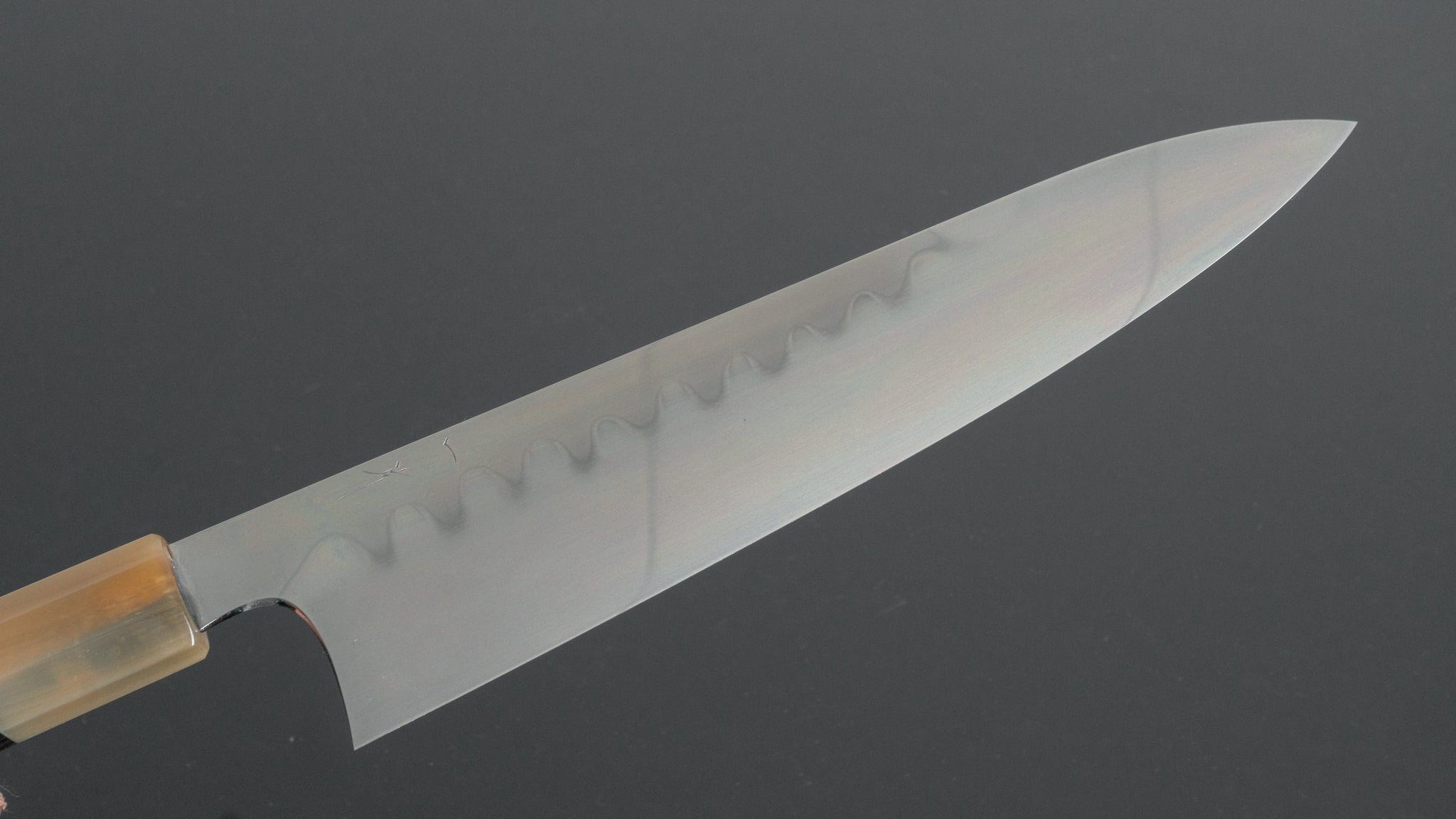 Hitohira Togashi Yohei White #1 Mizu Honyaki Gyuto 240mm Japanese Chef Knife - Kurokaki Persimmon Wood Handle with Saya (#040) - Perfect for Professional Chefs & Home Cooking Enthusiasts