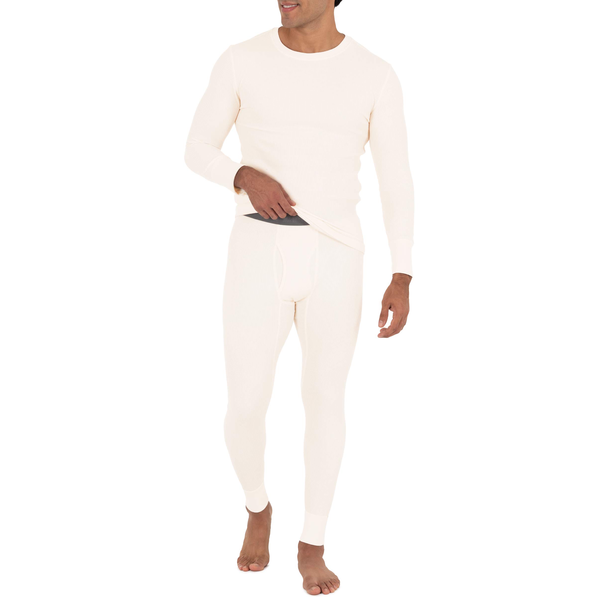 Fruit of the Loom Men's Recycled Premium Waffle Thermal Underwear Long Johns Bottom - Eco-Friendly Warm Base Layer for Winter Camping & Outdoor Activities