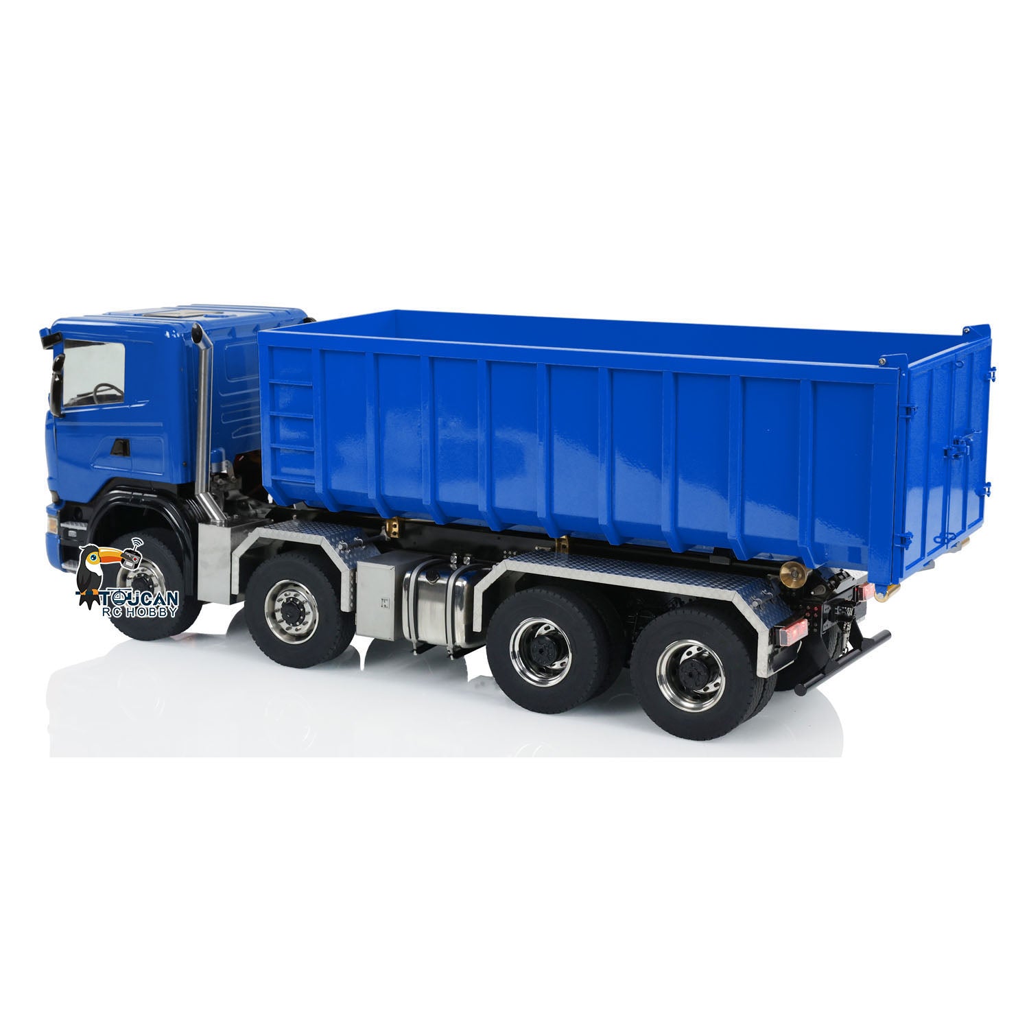 1:14 Scale 8x8 RC Hydraulic Dump Truck with Roll On/Off Function - Remote Controlled Tipper Car with Realistic Sounds & LED Lights - U-Shaped High Bucket & Timber Flatbed for Construction Site Play & Collectors - Perfect for Kids Outdoor Play, Construction Toy Enthusiasts, and RC Vehicle Lovers