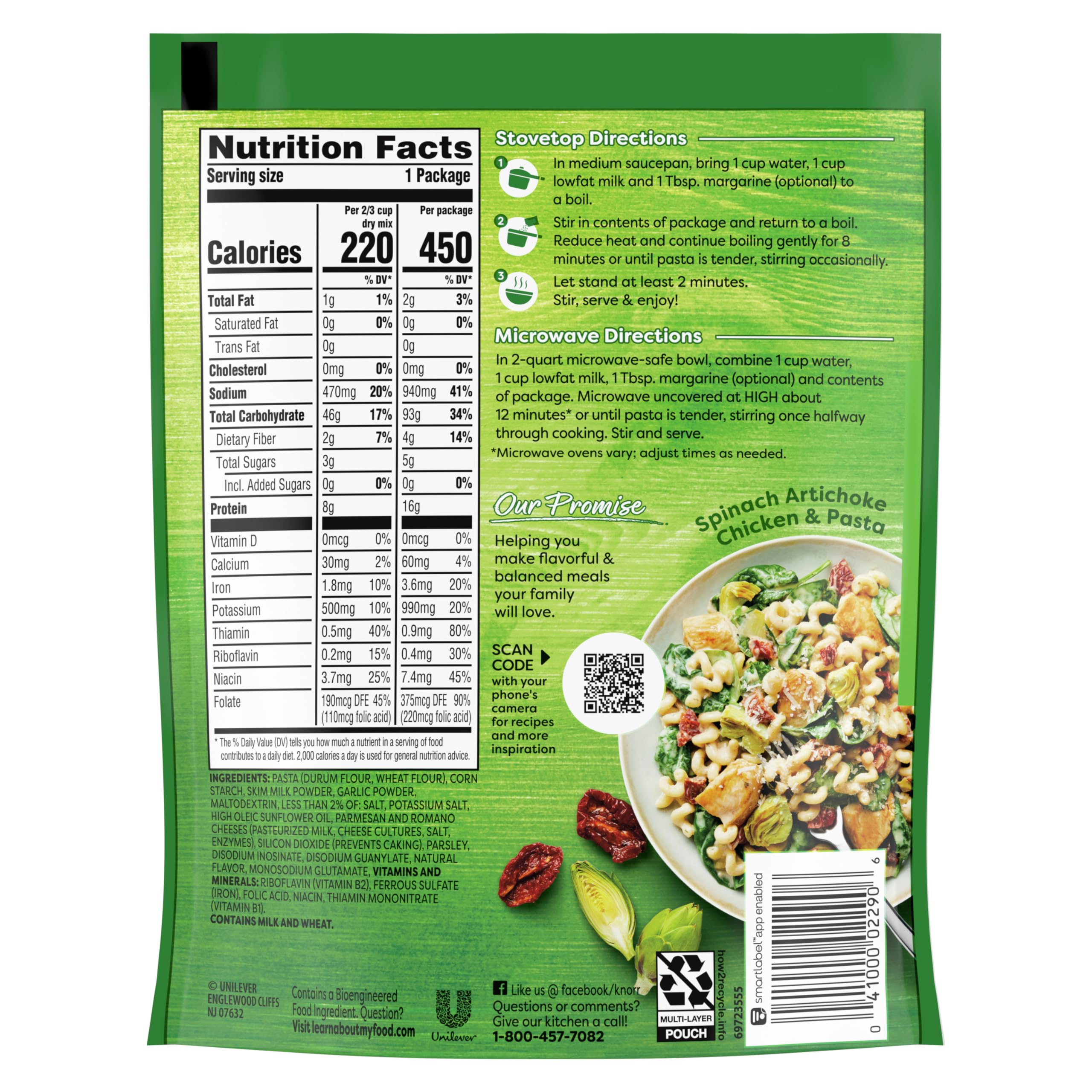 Knorr Pasta Sides Creamy Garlic - Quick & Easy Pasta Side Dish (4.4 oz) | No Artificial Flavors or Preservatives | Perfect for Weeknight Dinners & Family Meals