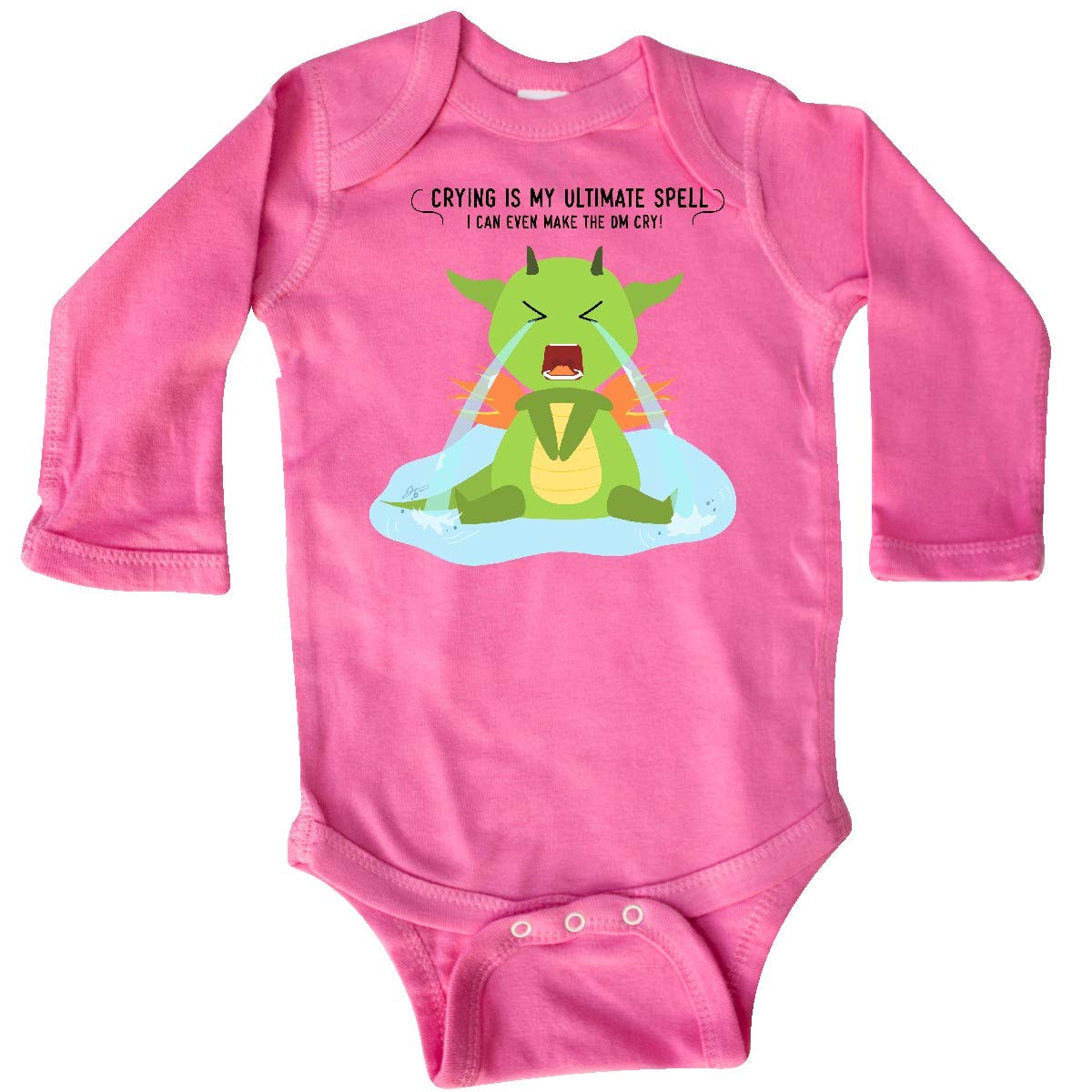 Inktastic Crying Dragon Long Sleeve Baby Bodysuit - Perfect for Photo Shoots & Gifts