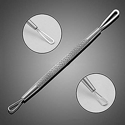 ADBHUTANAND® Professional Stainless Steel Blackhead Remover Kit - 5-Piece Anti-Slip Handle Comedone Extractor Set with Travel Case | Perfect for Facial Spa, Acne Treatment & At-Home Skincare Routine