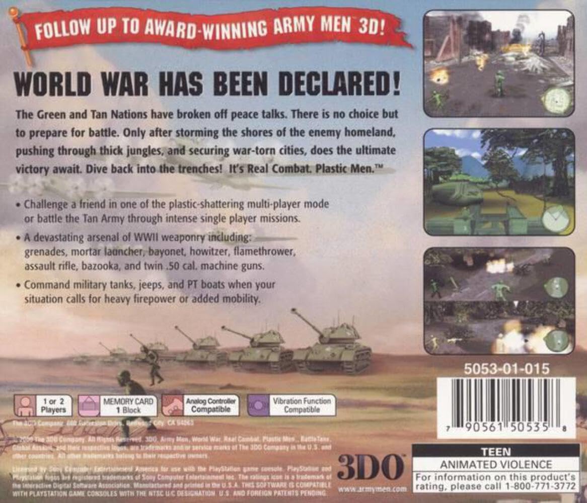 Army Men World War - PlayStation Game | Classic Strategy War Simulation for PS1 & PS2 | Perfect for Retro Gaming Enthusiasts & Military Strategy Fans