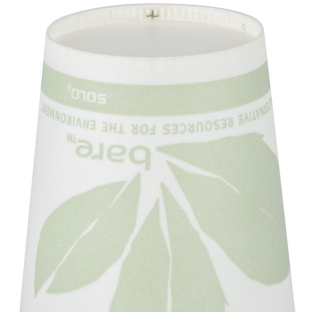 Eco-Friendly 7 Oz. Wax Treated Printed Paper Cold Cups - Dart Solo Bare - 2000 Count Case - Perfect for Coffee Shops, Restaurants, and Takeout Beverages
