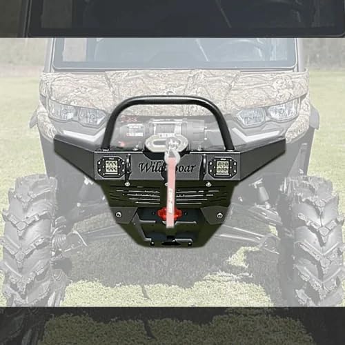 Heavy Duty Front Winch Bumper with LED Lights for Can-Am Defender (2020-2024 Models) - Off-Road Protection & Adventure Ready Accessory