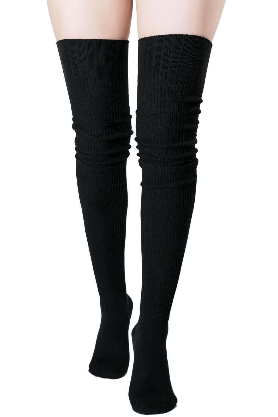 Killstar Hecate Ribbed Thigh High Stockings & Knee Socks - Gothic Cozy Legwear for Women | Perfect for Halloween, Cosplay & Alternative Fashion Outfits