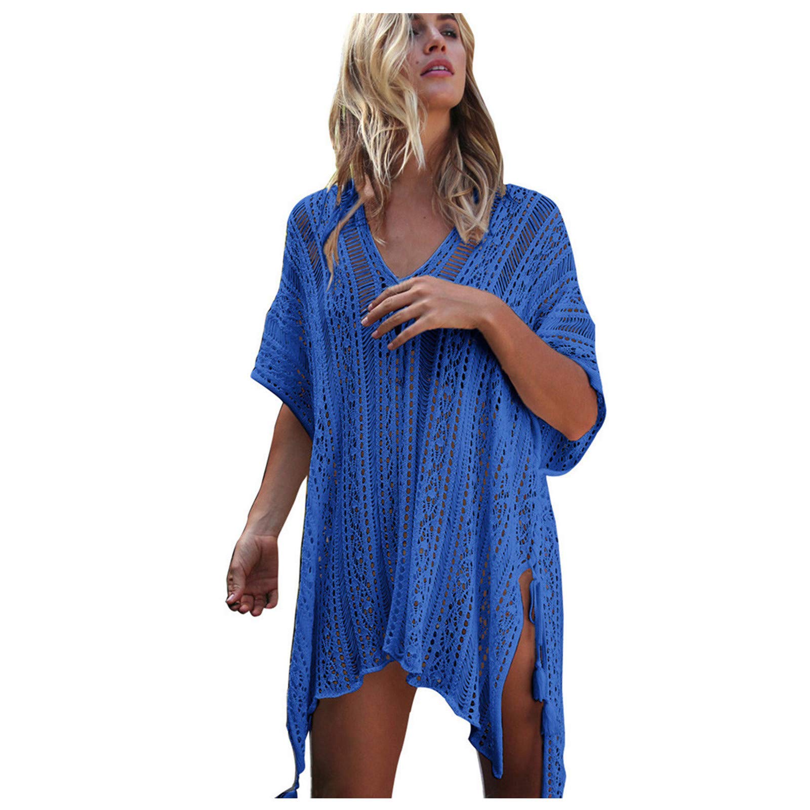 Vacger Women's Plus Size Beach Cover Up Dress - Crochet Smock Bikini Swimsuit for Women | Perfect for Poolside, Vacation & Summer Outfits