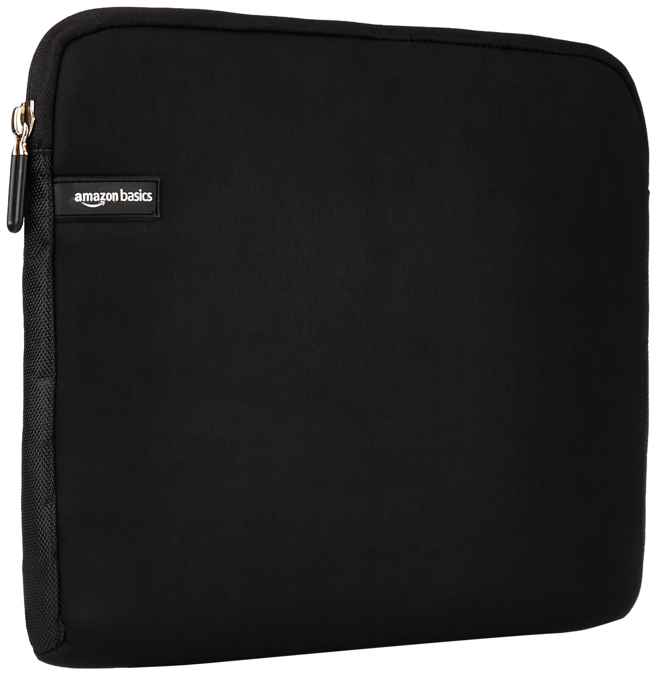 Amazon Basics 14 Inch Laptop Sleeve - Protective Case with Zipper for MacBook Pro & Air (Black) | Lightweight & Durable Cover for Work, School & Travel
