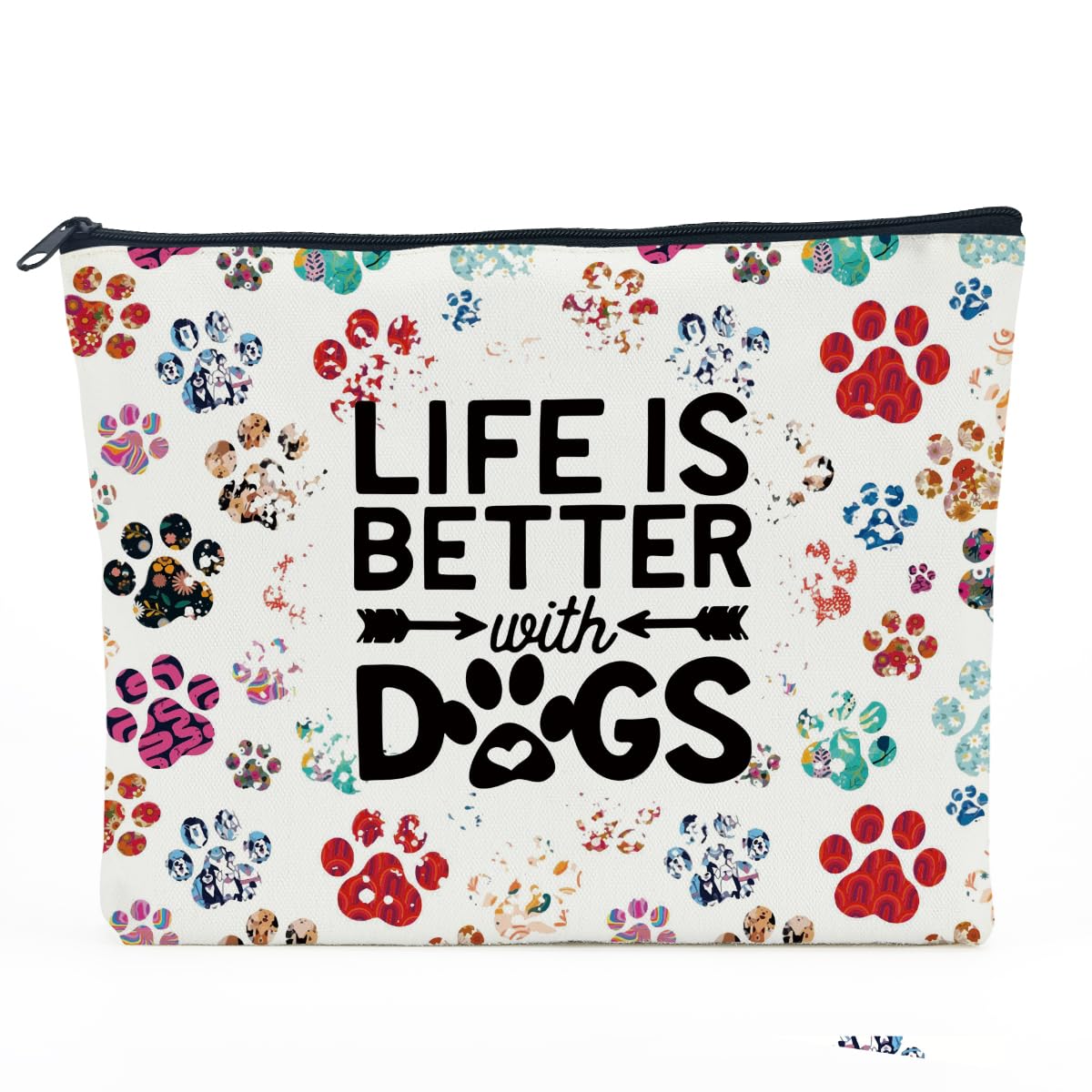 Dog Mom Gifts for Women - Cute Dog Print Cosmetic Makeup Bag | Perfect Gift for Mother's Day, Graduation, Birthday | Travel & Daily Use Organizer