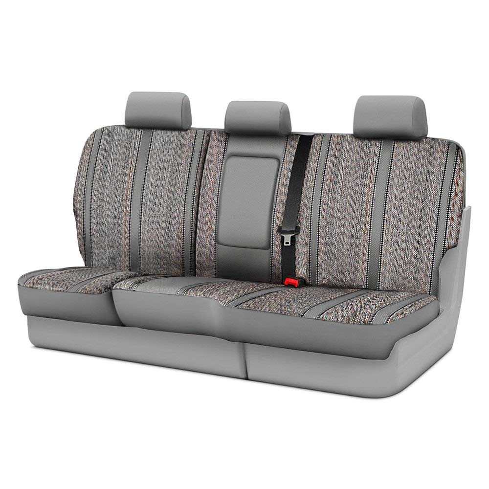 Fia TR42-37 Gray Custom Fit 60/40 Split Rear Seat Cover - Saddle Blanket Style for Trucks & SUVs | Durable & Stylish Protection for Pets, Kids & Spills