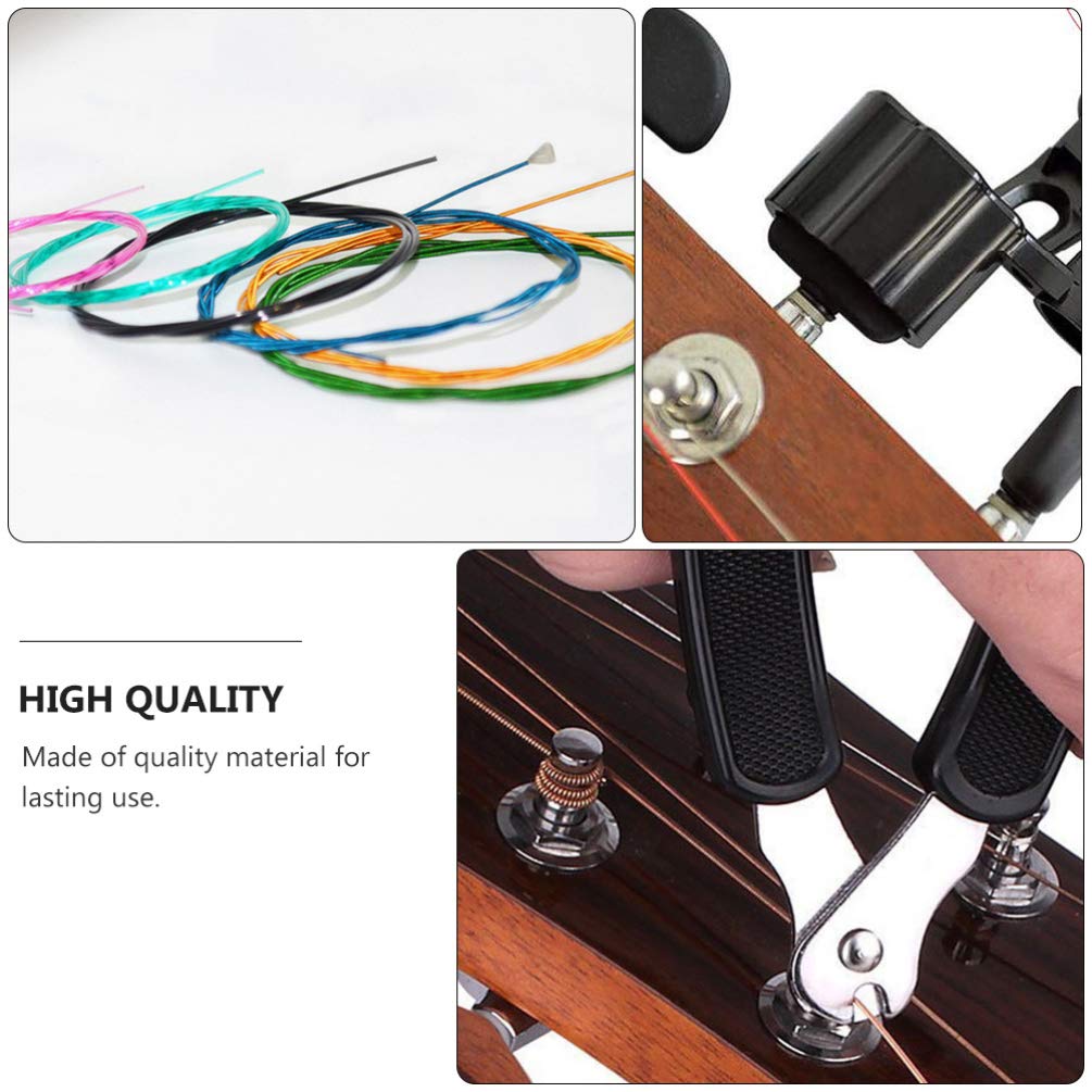 Milisten Guitar Maintenance Kit - 1 Set Includes Cleaning Cloth, Restringing Tools, Bridge Pin Puller & Plastic Needles (15pcs) - Perfect for Guitar Care, String Replacement & Instrument Maintenance