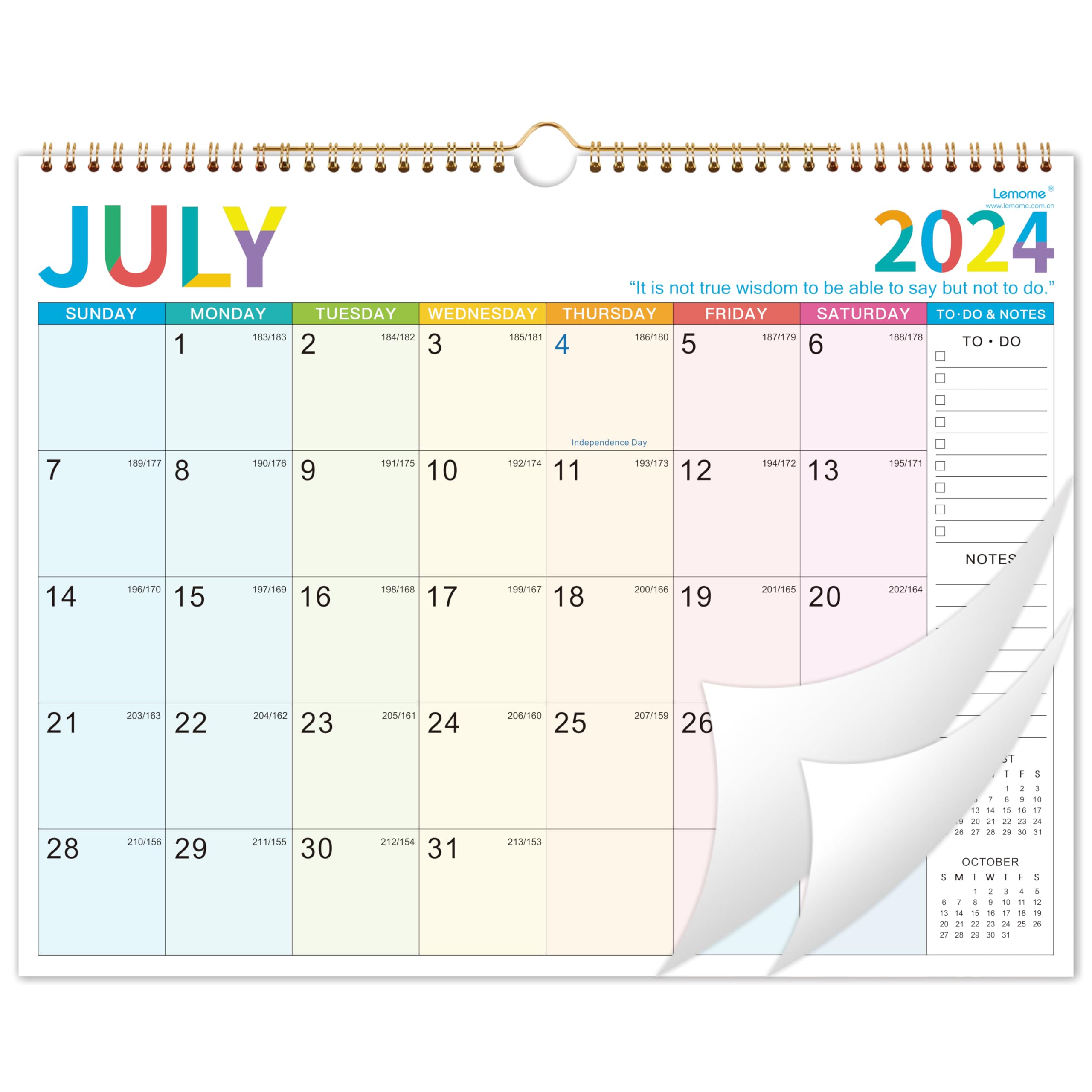 2025-2026 Wall Calendar with Julian Dates - 18 Month Large Planner (January 2025 to June 2026) - 14.8
