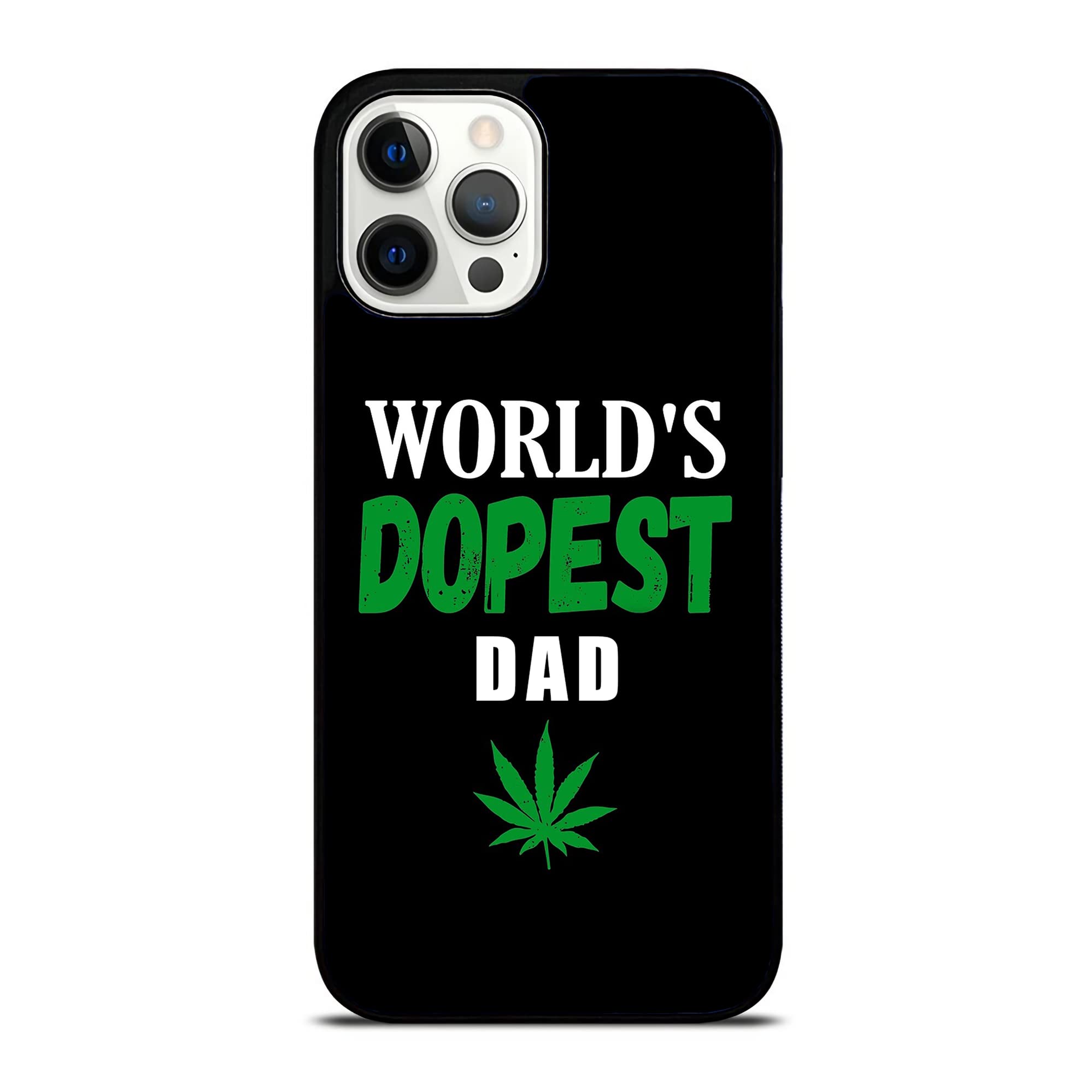 Funny Cannabis Weed Dad iPhone Case - Compatible with iPhone 14/13/12/11/X/XS/XR/8/7/6/6s Plus/Mini/Pro/Max/SE (2020) - Perfect Gift for Father's Day, Birthday & Stoner Lifestyle