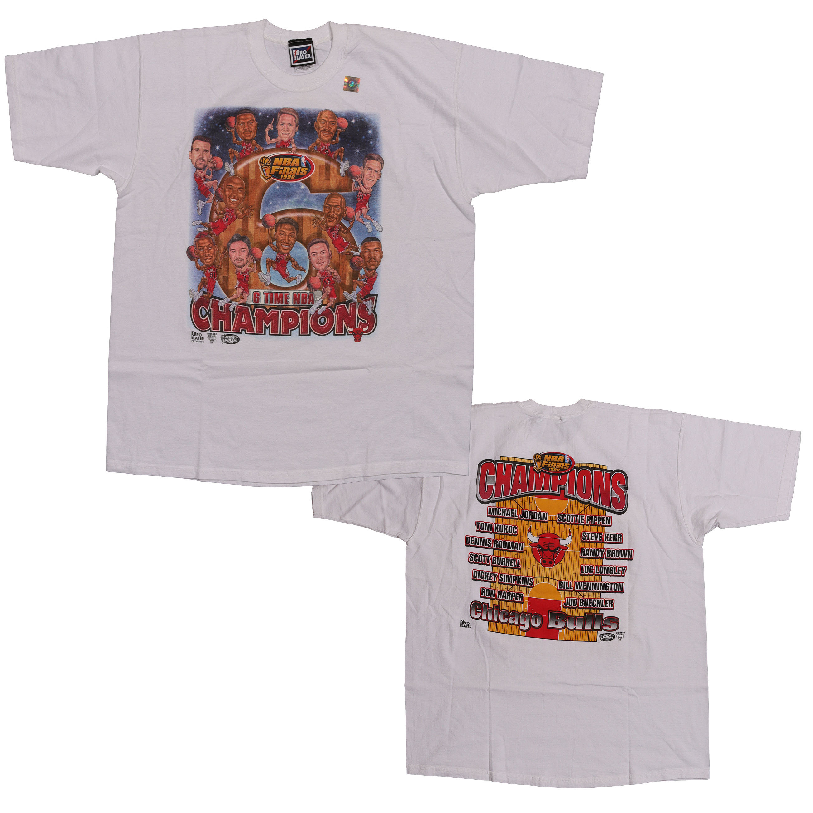 1996 Chicago Bulls '6 Time NBA Champions' Logo T-Shirt - Vintage NBA Fan Apparel for Men & Women - Perfect for Basketball Games, Sports Events & Casual Wear