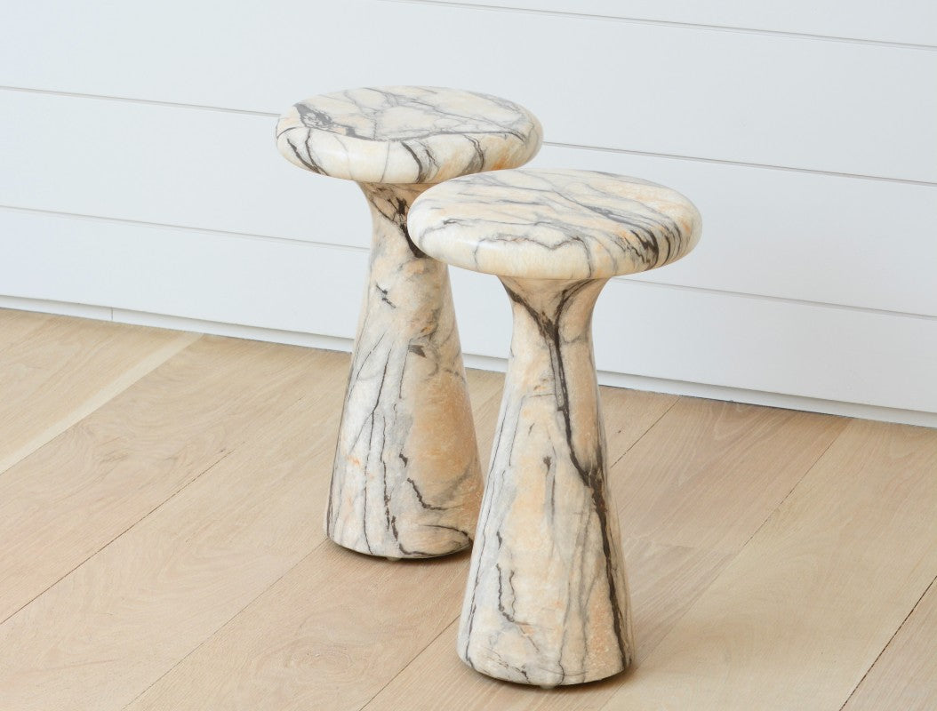 Elegant Faux Marble Occasional Table - Modern Side Table for Living Room, Bedroom & Office Decor - Perfect for Coffee, Books & Display