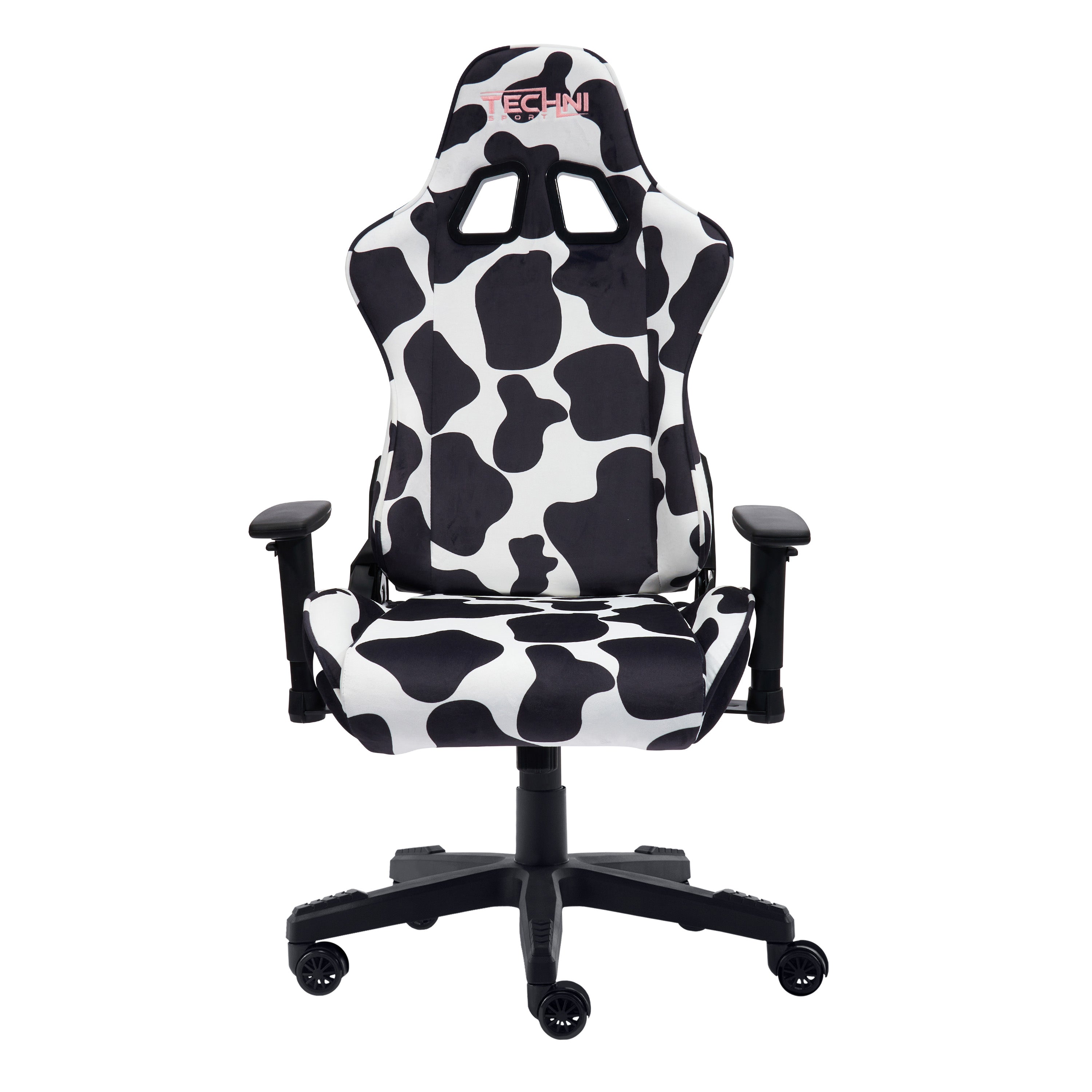 TS85 COW Print LUXX Series Ergonomic Gaming Chair with Lumbar Support - Perfect for PC Gaming, Office Work, and Streaming Setup