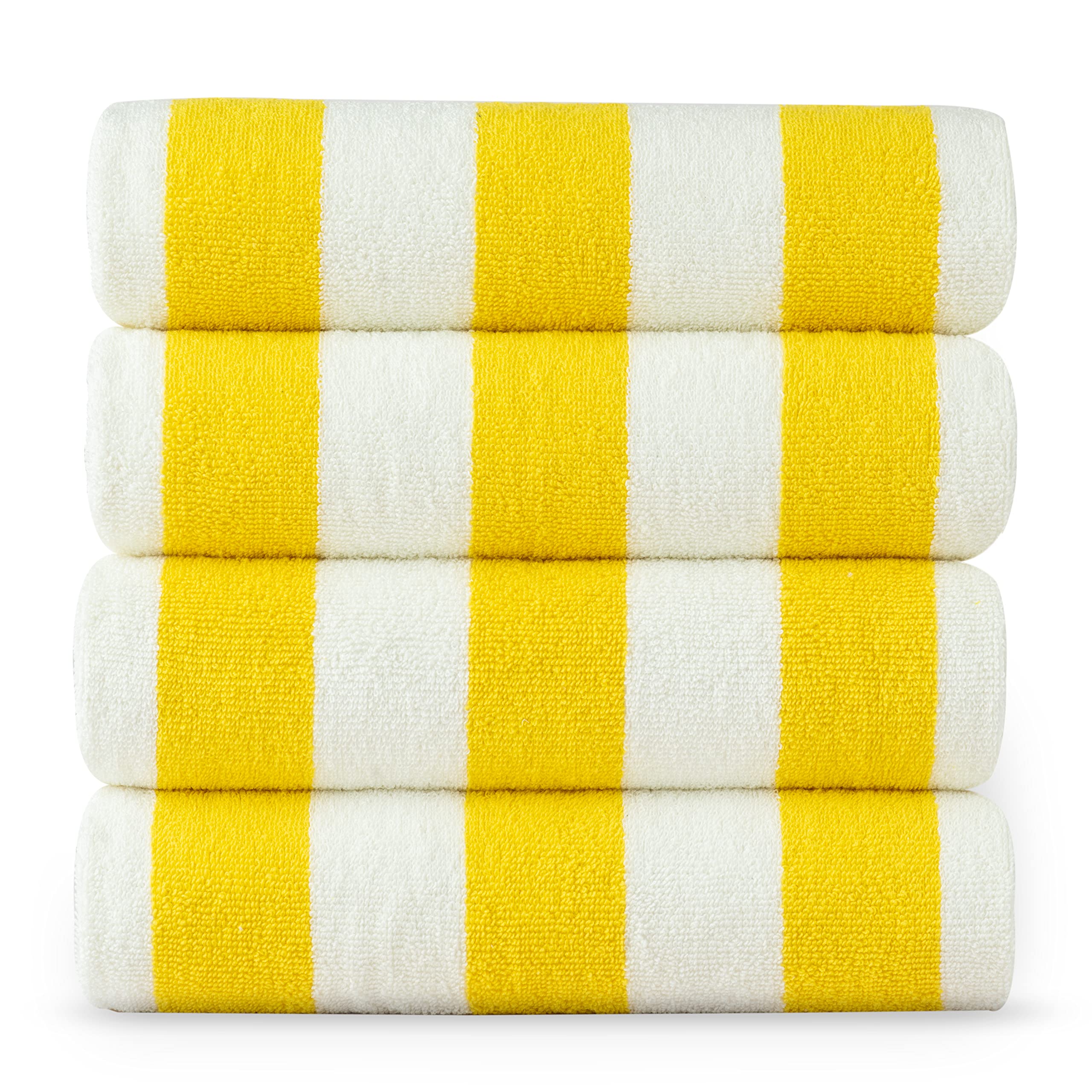 Premium Yellow Cotton Beach Towels Set of 4 - 36