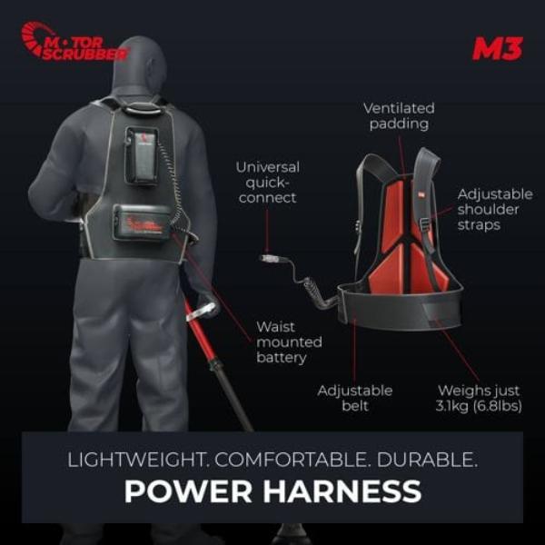 M3 MotorScrubber Cordless Powerful Lightweight Floor Scrubber - Heavy Duty Cleaning for Hardwood, Tile & Vinyl Floors - Perfect for Home, Office & Commercial Use