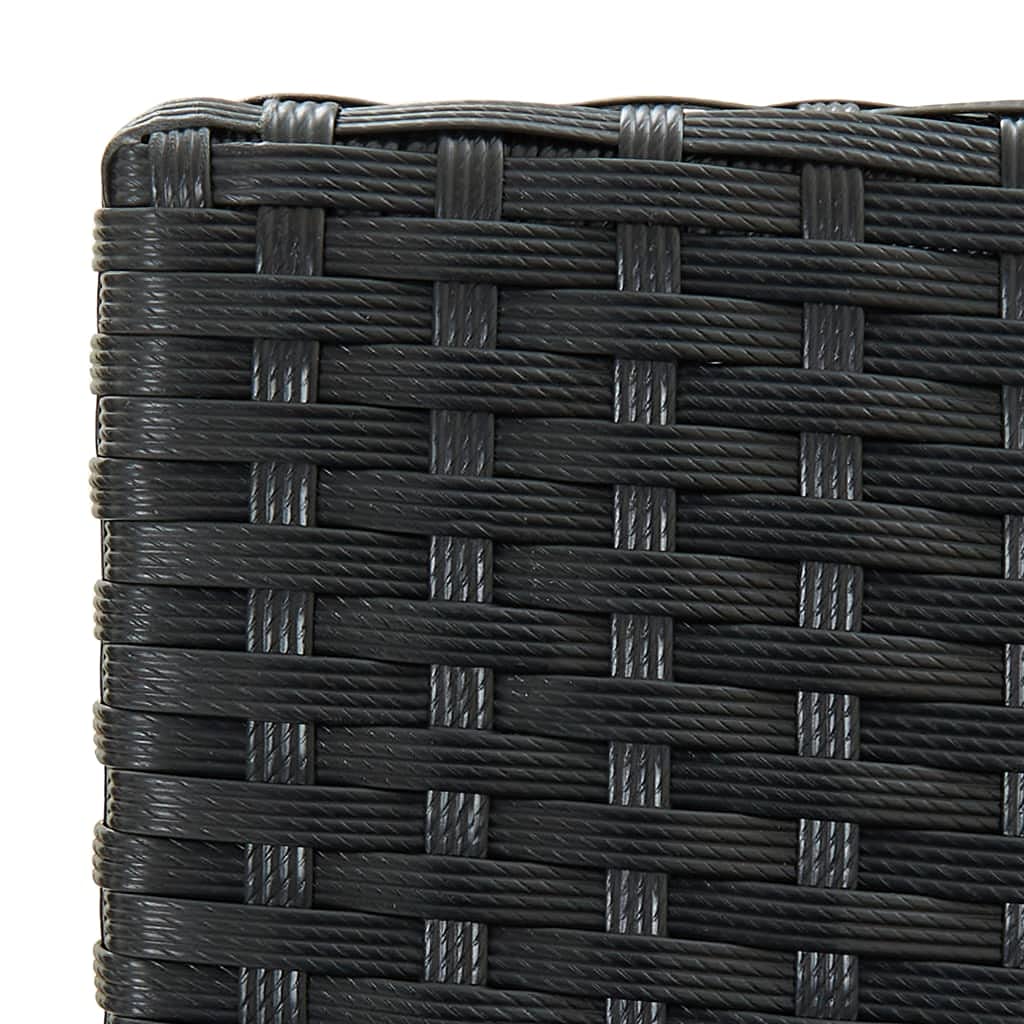 4-Piece Black Poly Rattan Garden Bar Stools with Cushions - Perfect for Outdoor Patio, Deck, Poolside & Backyard Relaxation