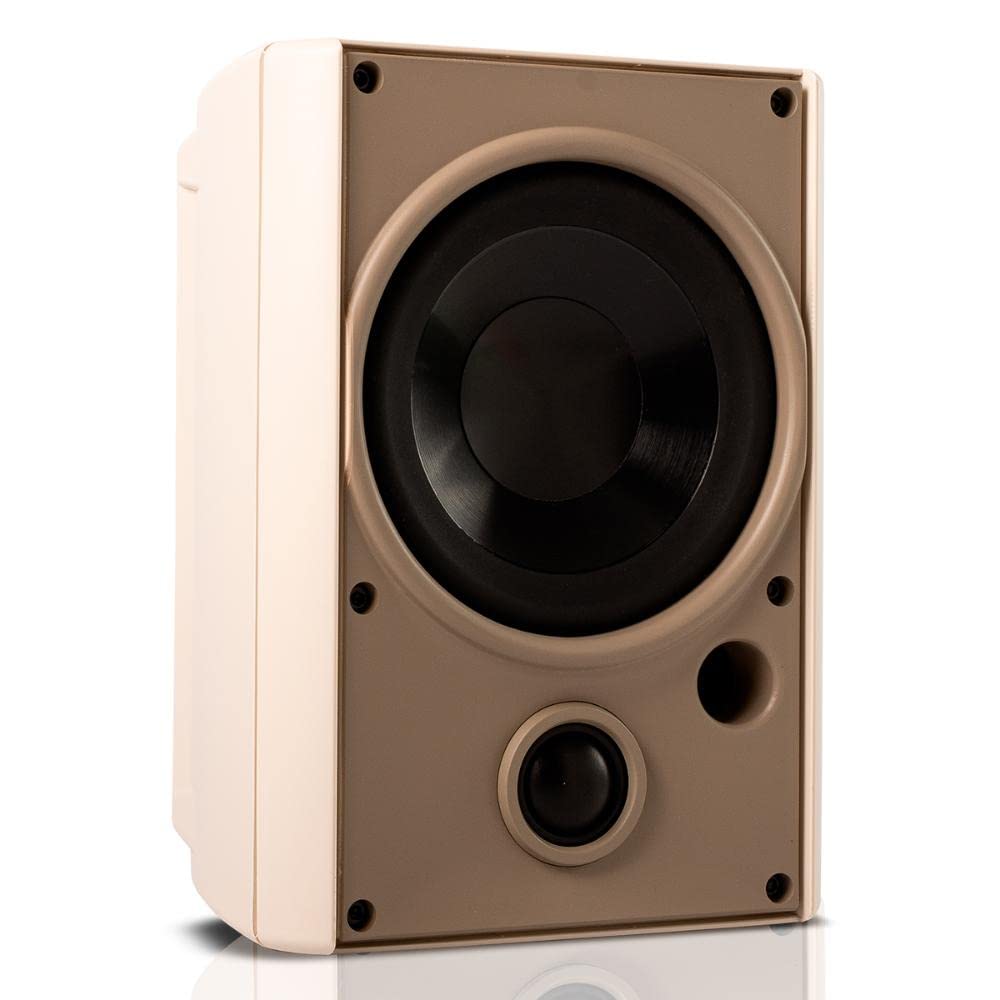PROFICIENT AW525WHT 5.25 Inch White Weatherproof Indoor Outdoor Speakers - High Quality Sound for Patio, Garden, Poolside & Home Theater Systems