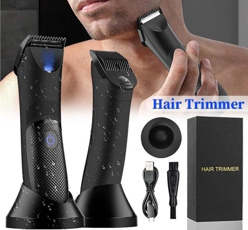 Professional Men's Hair Clippers & Body Groomer - USB Rechargeable Electric Shaver for Beard, Groin & Bikini Trimming - Perfect for Home Grooming & Travel Essentials