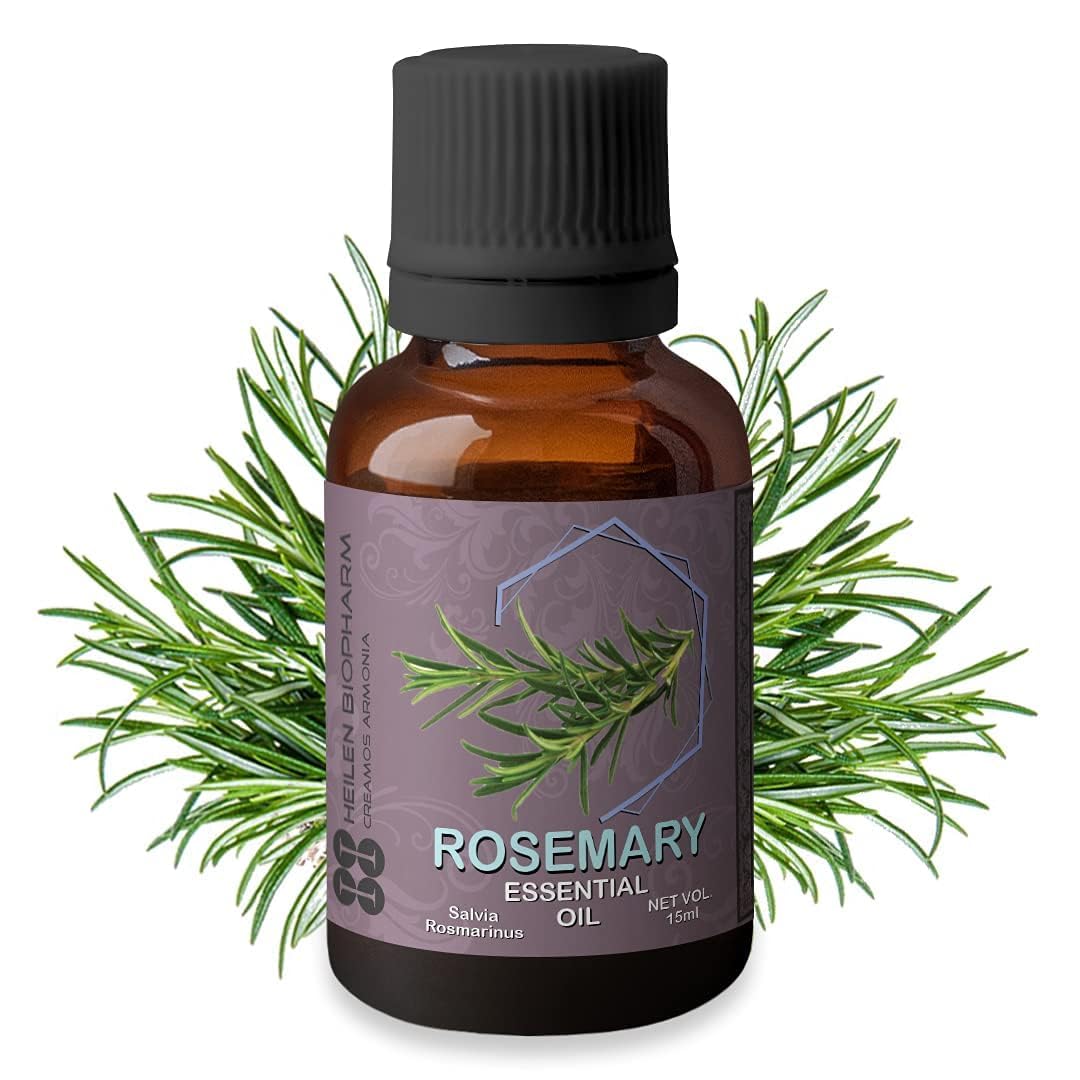 Organic Rosemary Essential Oil for Skin & Hair Care - 100% Pure Natural Aromatherapy Oil, 15ml - Perfect for Massage, Diffuser & DIY Beauty Products